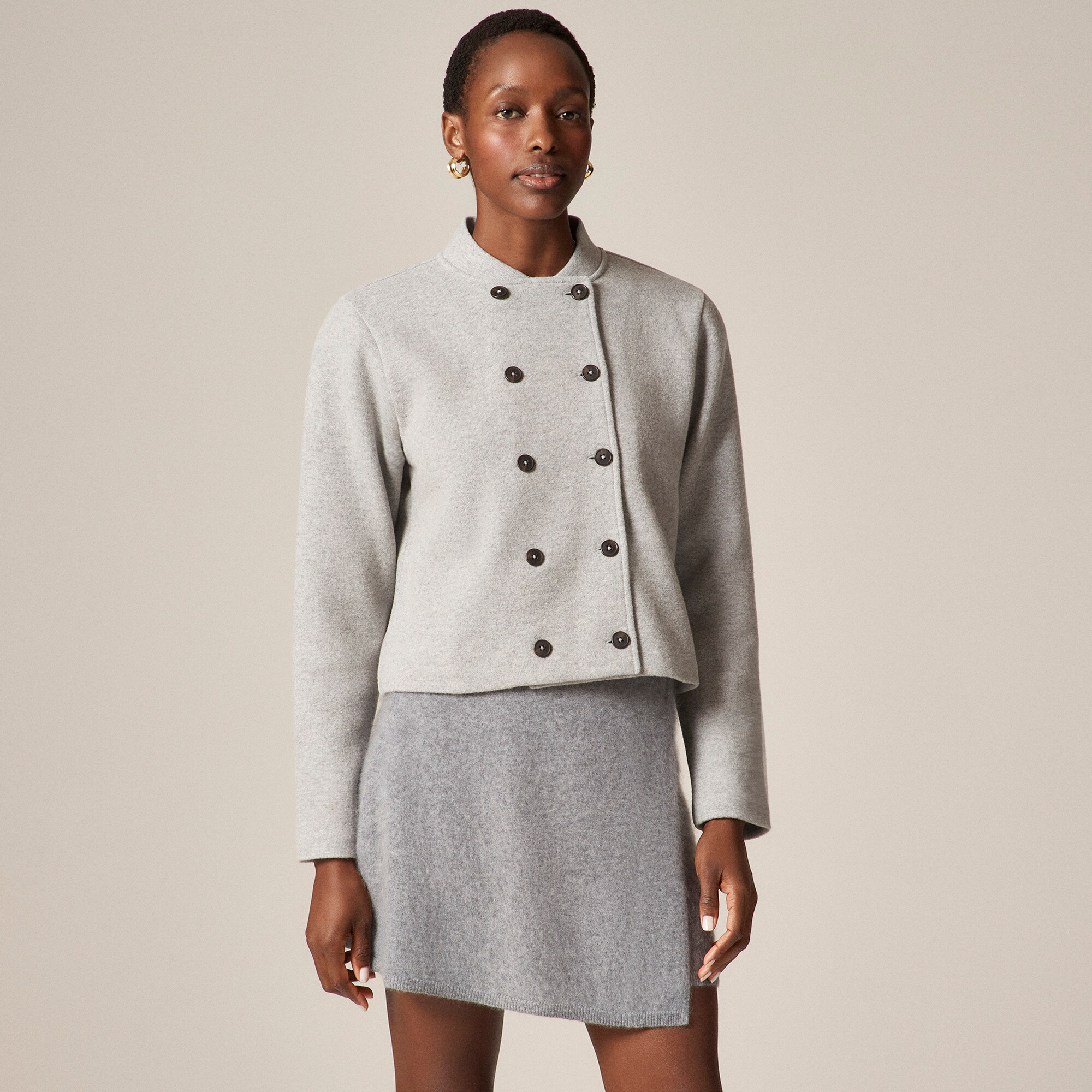 Double-breasted Jacket In Knit Wool Blend For Women | J.Crew