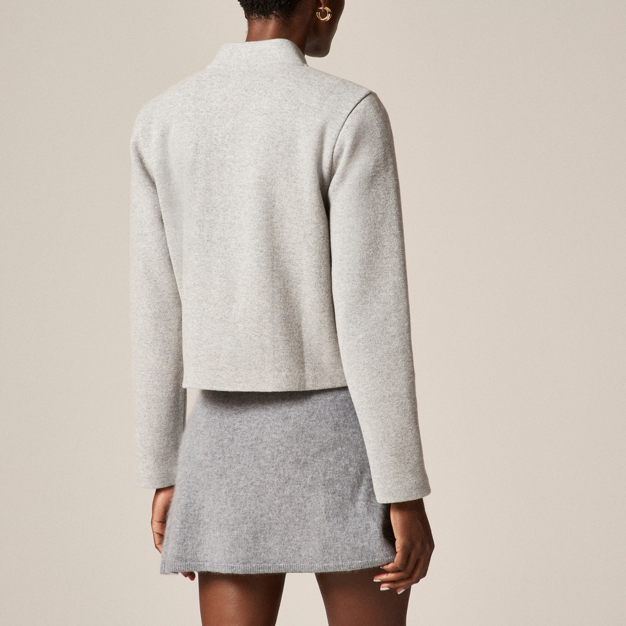 Double-breasted jacket in knit wool blend