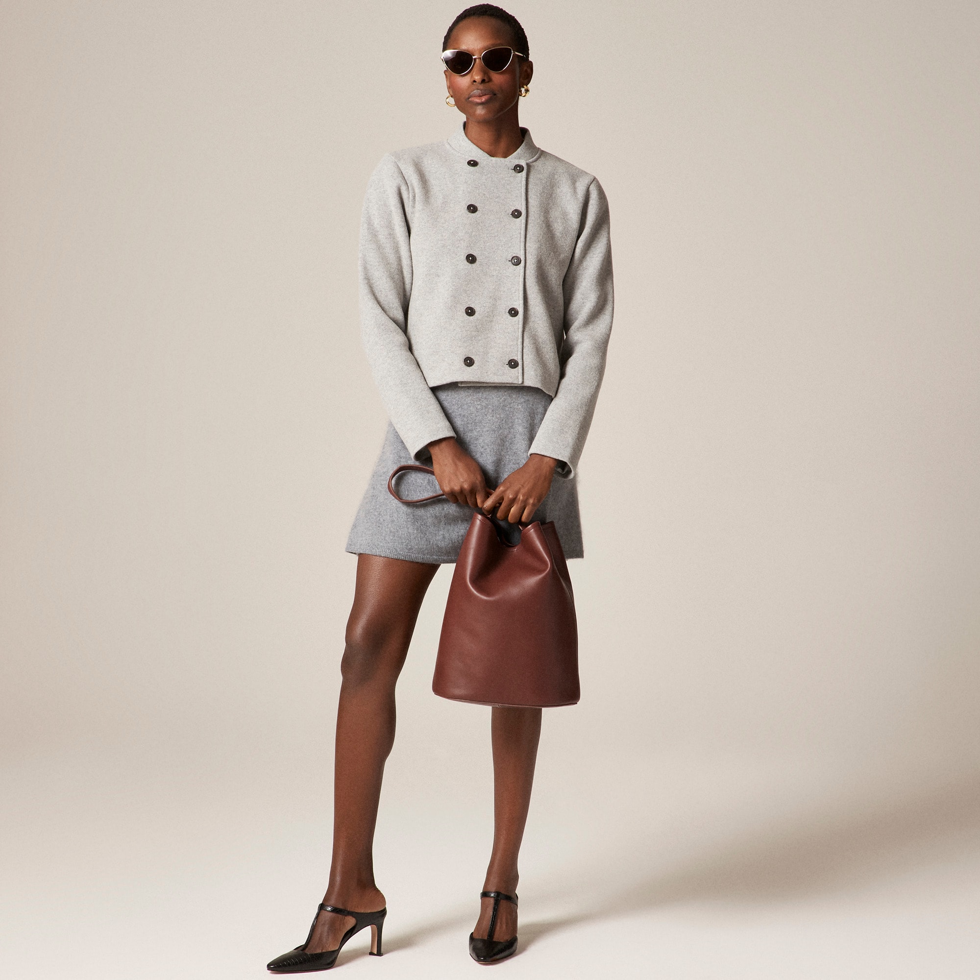 Double-breasted Jacket In Knit Wool Blend For Women | J.Crew