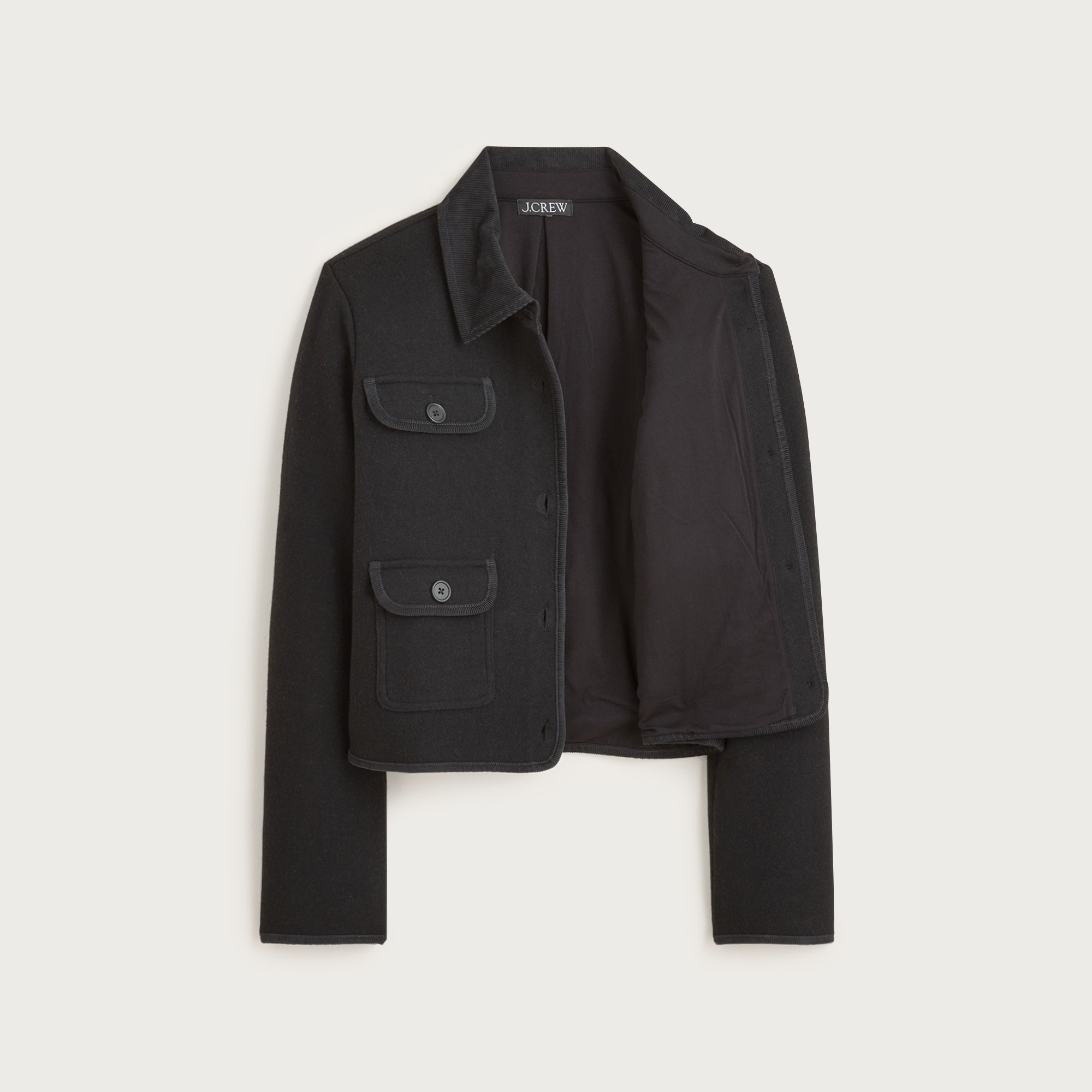 Knit jacket in wool blend