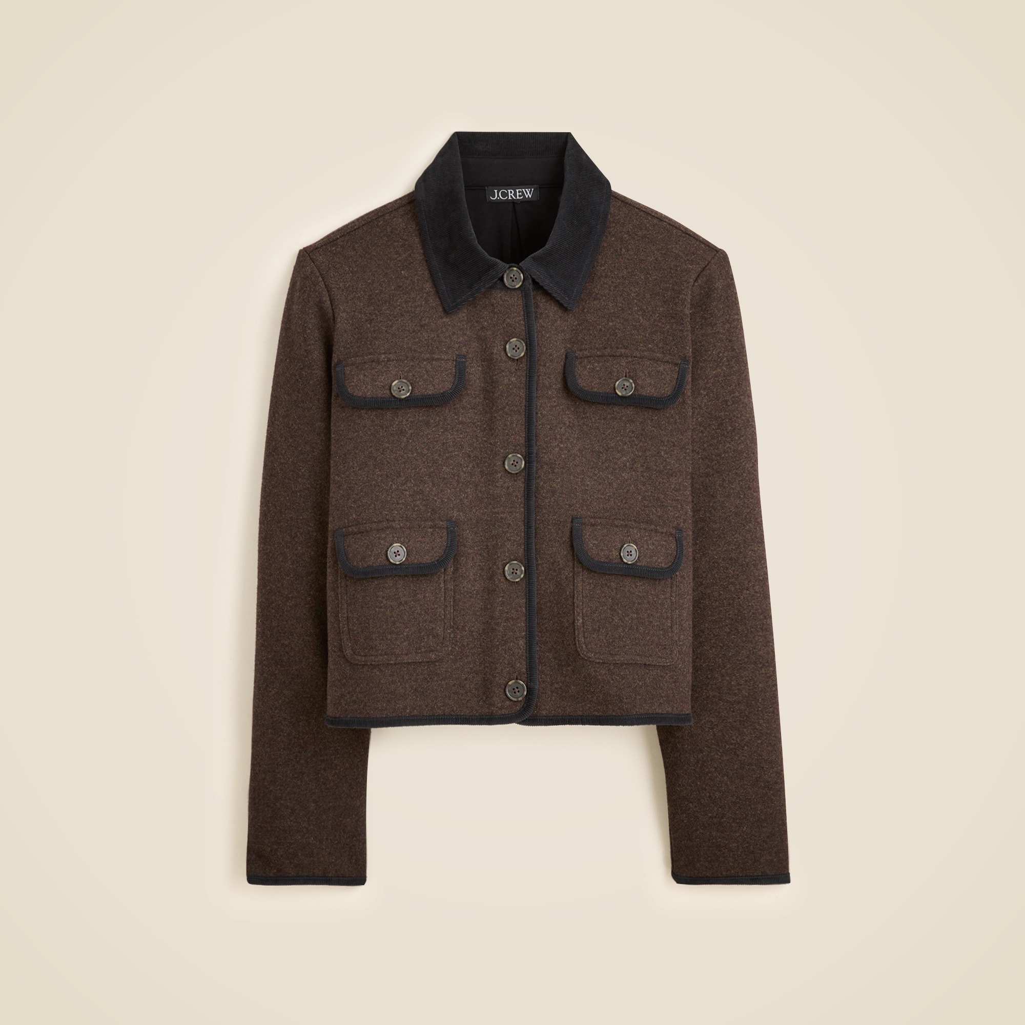 Knit jacket in wool blend