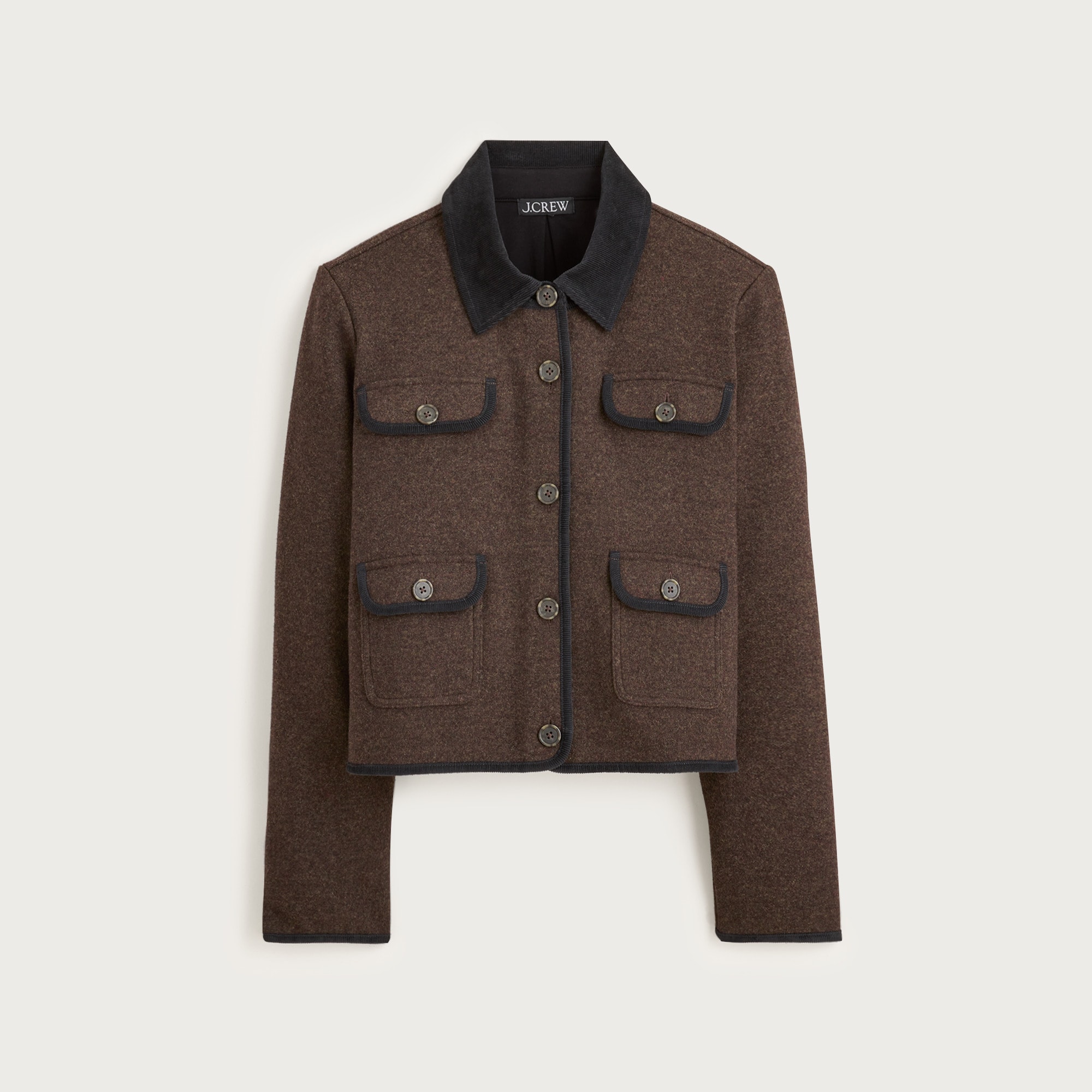 Knit jacket in wool blend