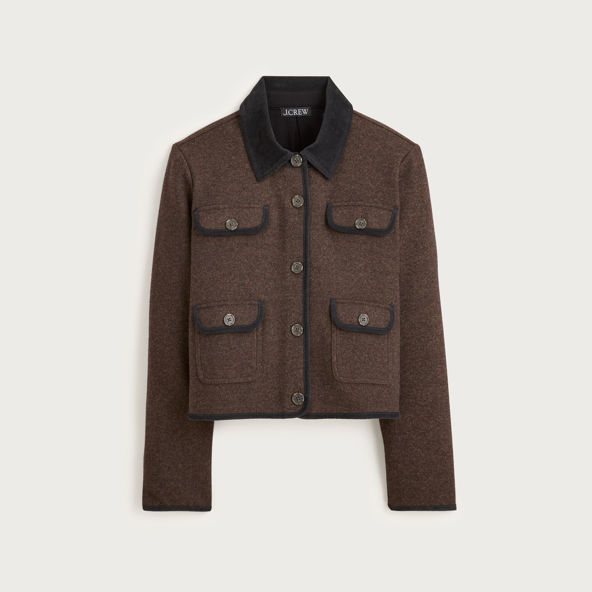 Knit jacket in wool blend