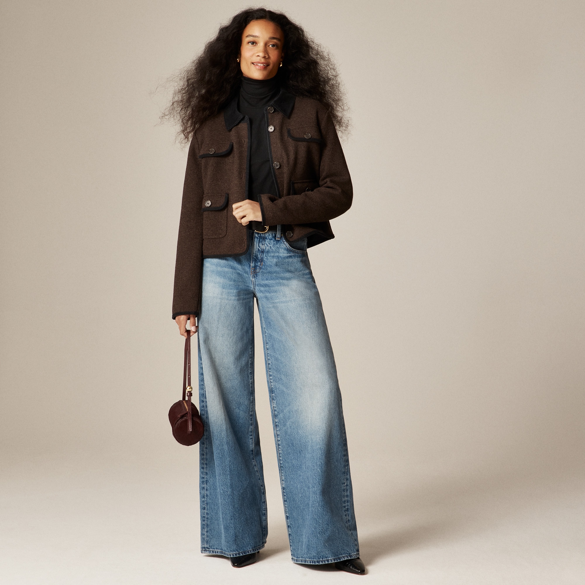 Knit jacket in wool blend