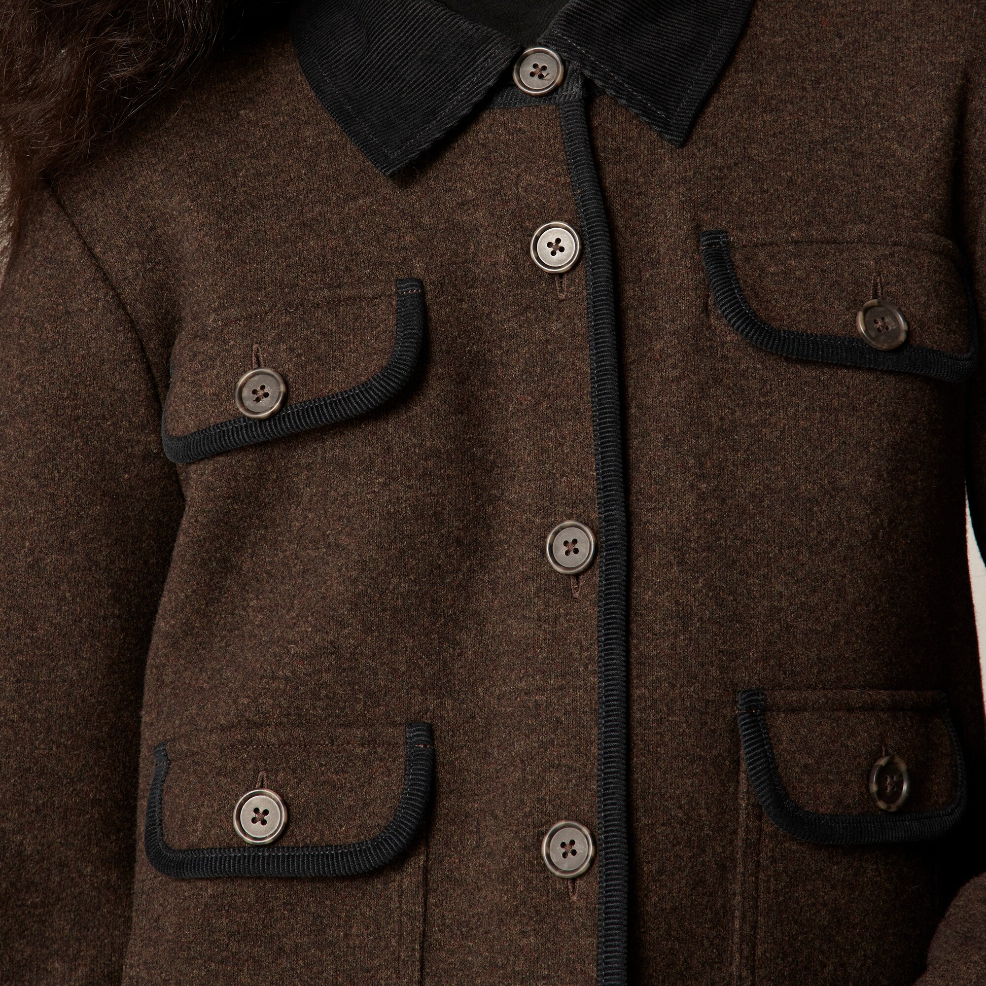 Knit jacket in wool blend