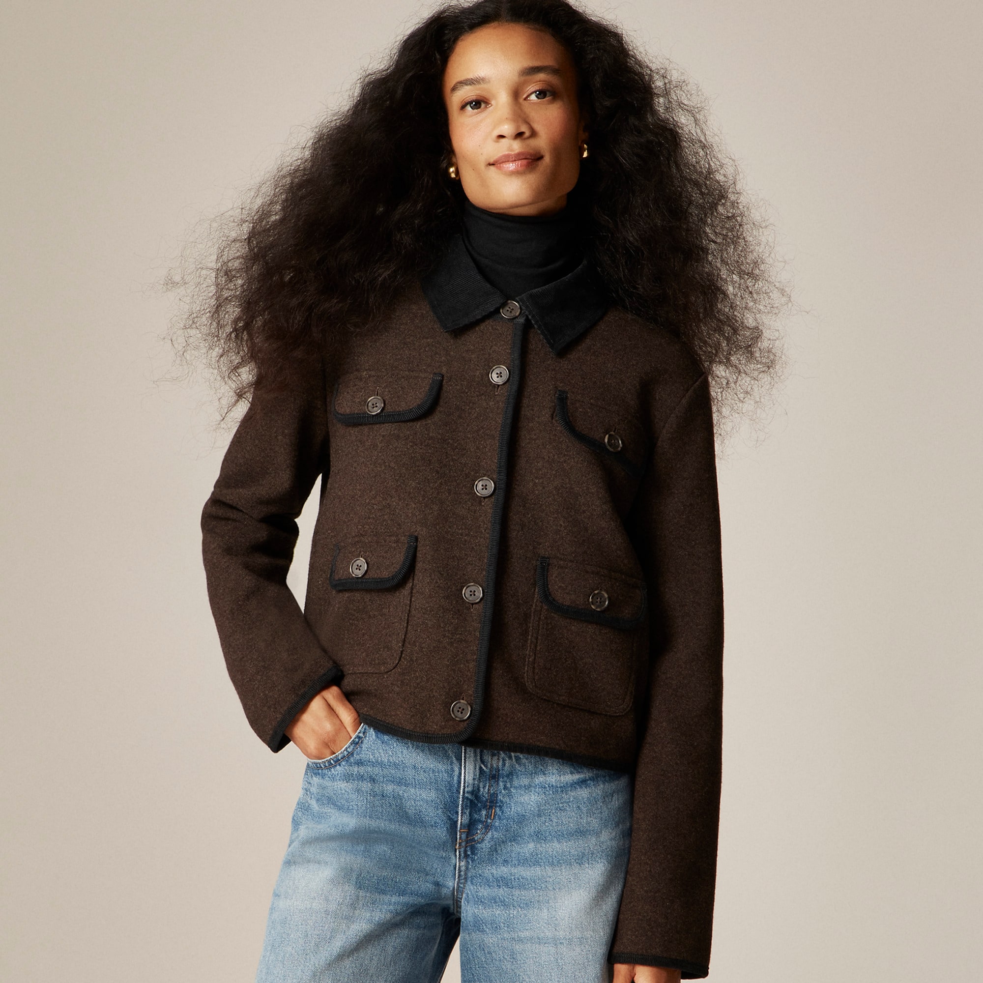  Knit jacket in wool blend