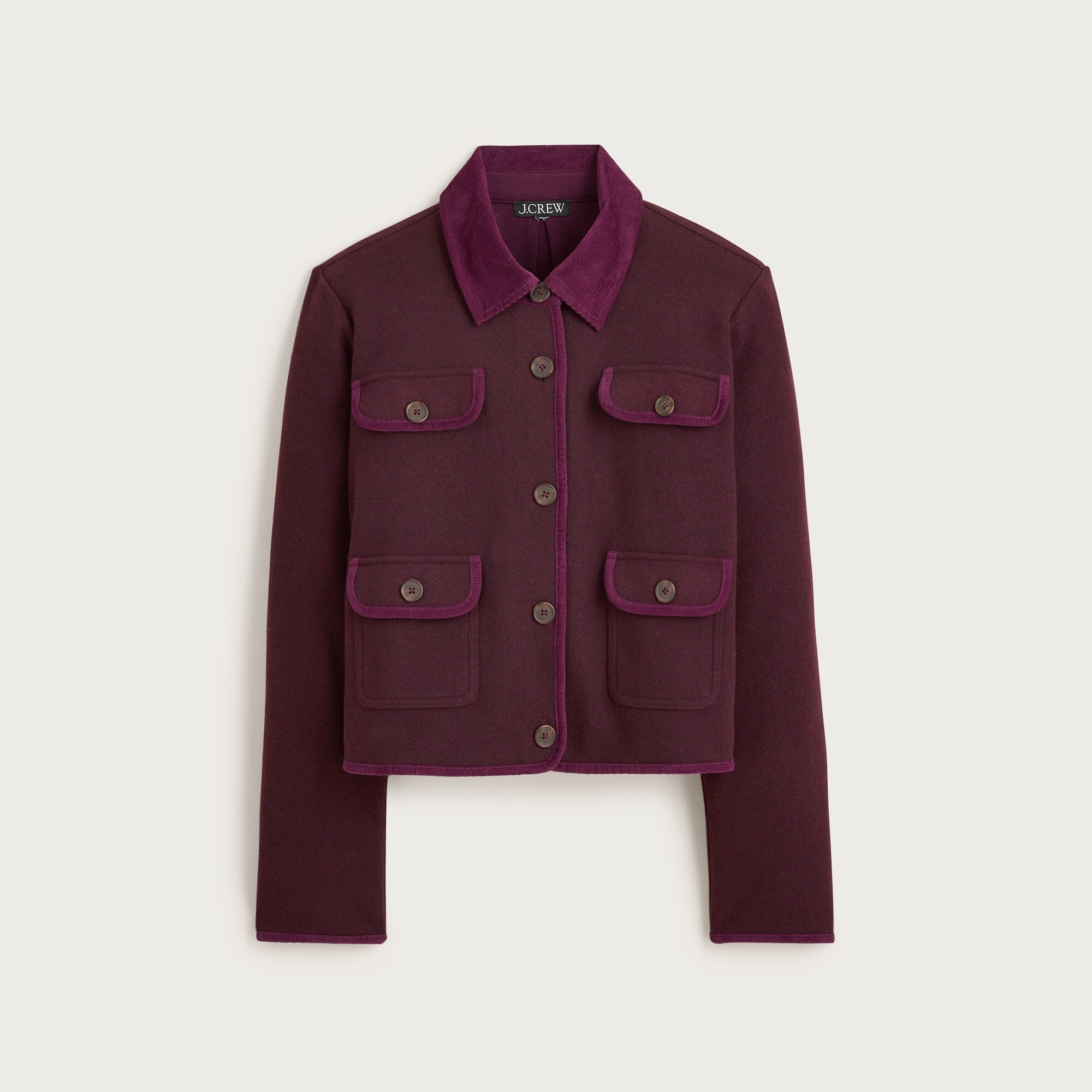 Knit jacket in wool blend