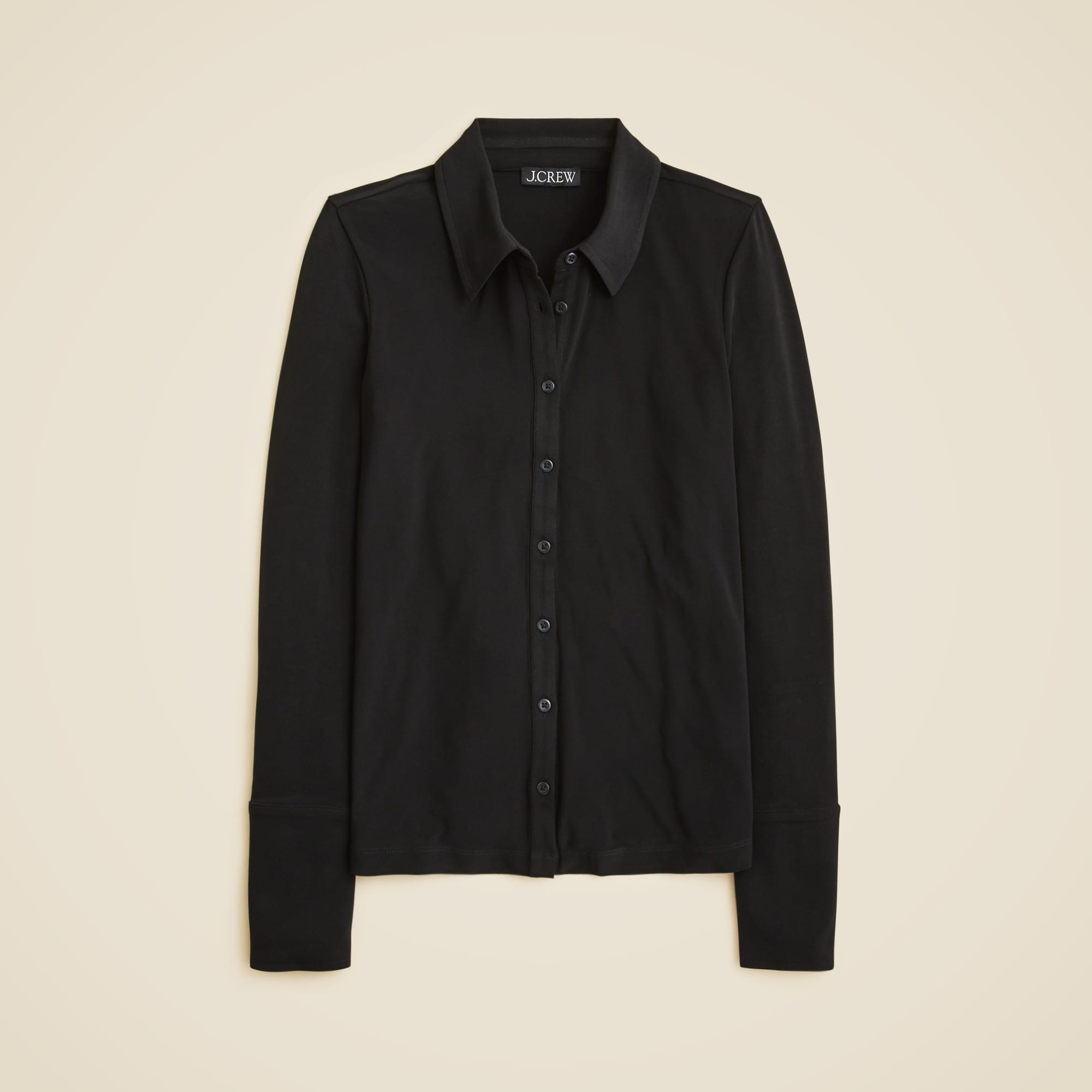  Button-up shirt in matte jersey