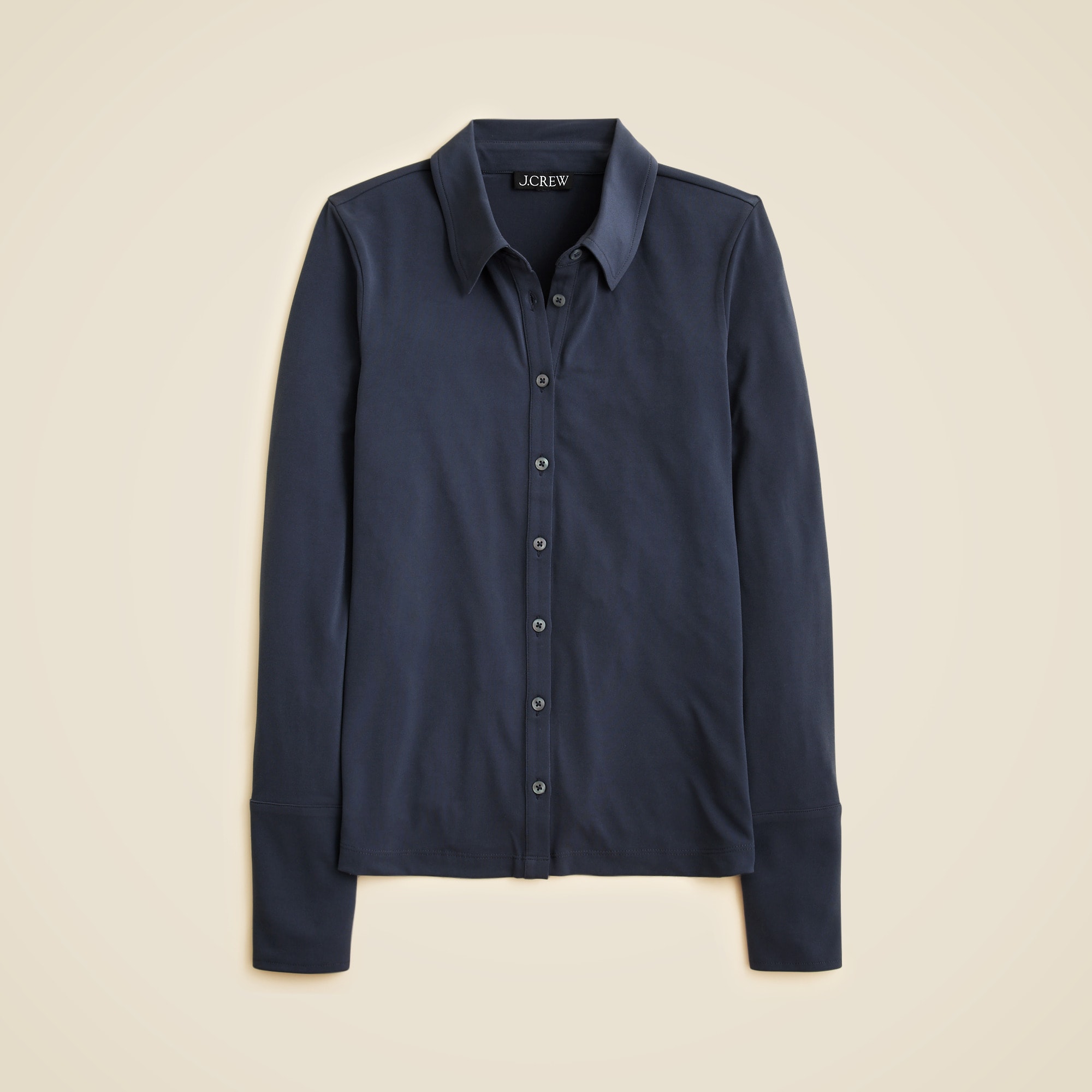 Button-up shirt in matte jersey