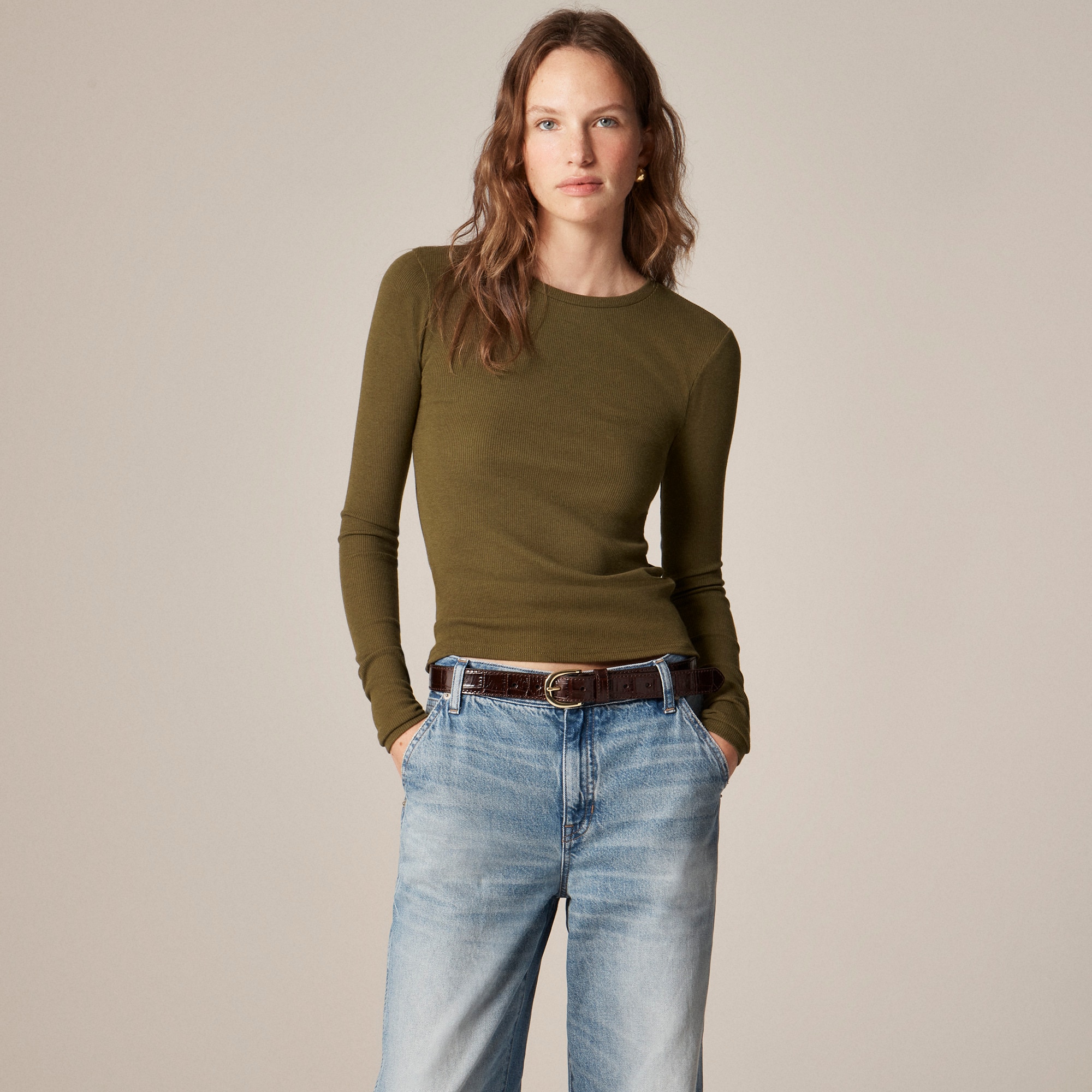 Perfect Rib Long-sleeve T-shirt For Women | J.Crew