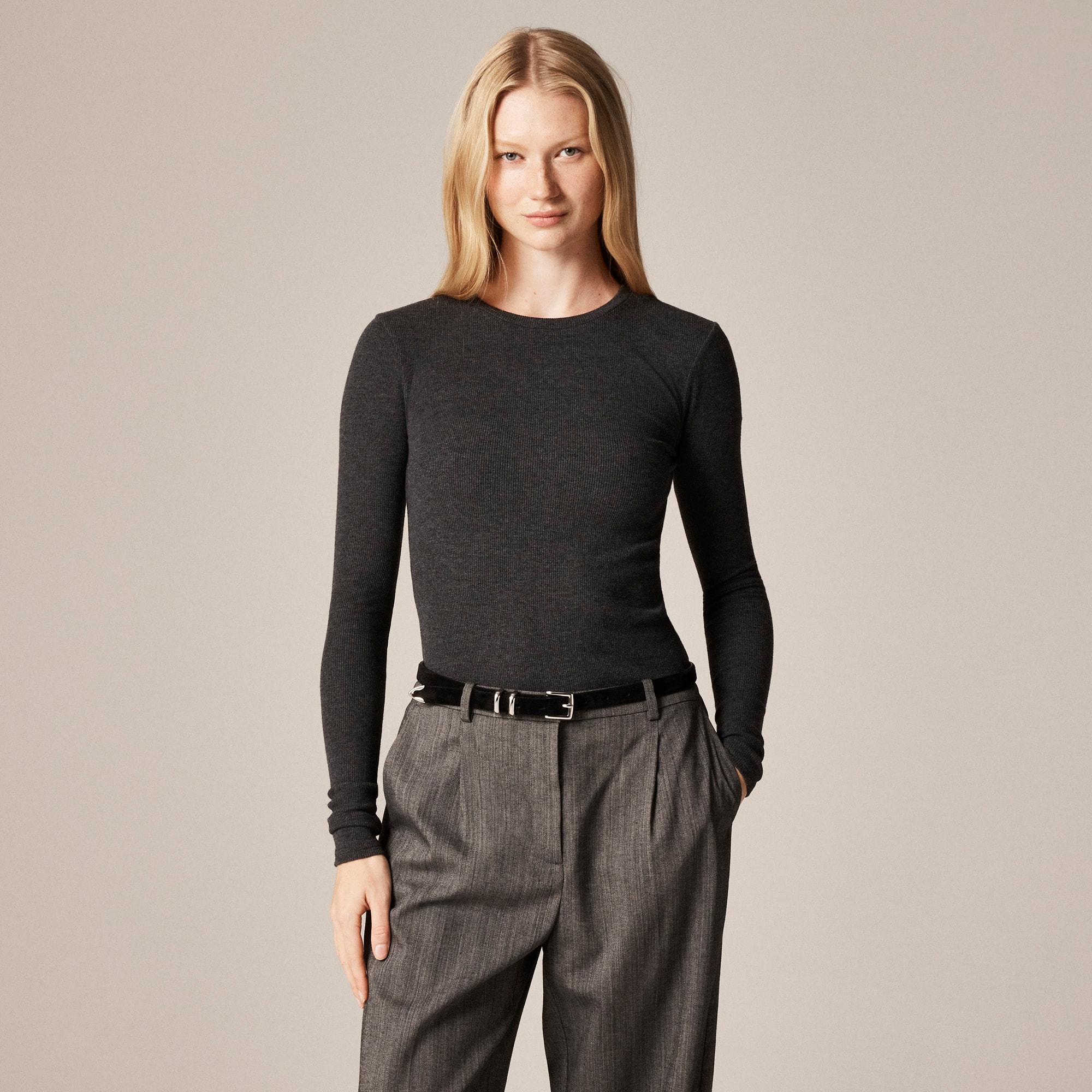 Perfect Rib Long-sleeve T-shirt For Women | J.Crew
