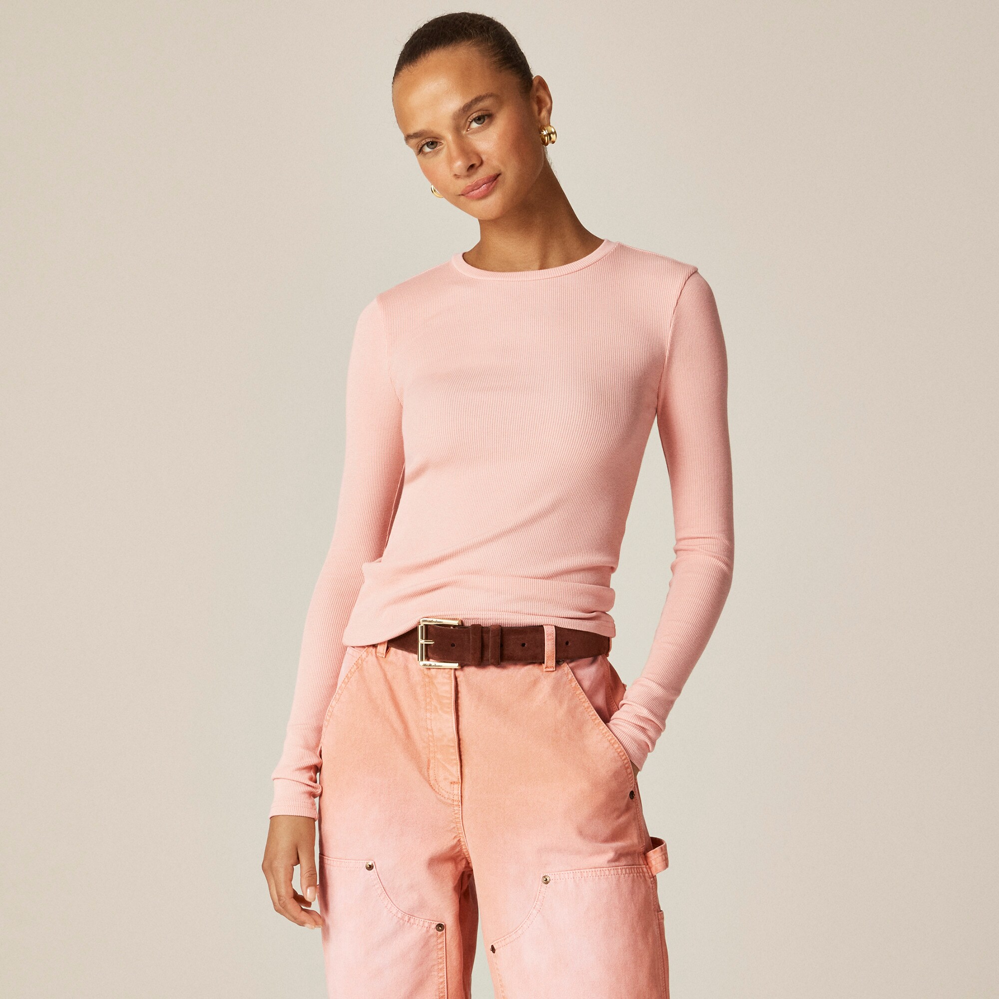  Perfect rib long-sleeve T-shirt