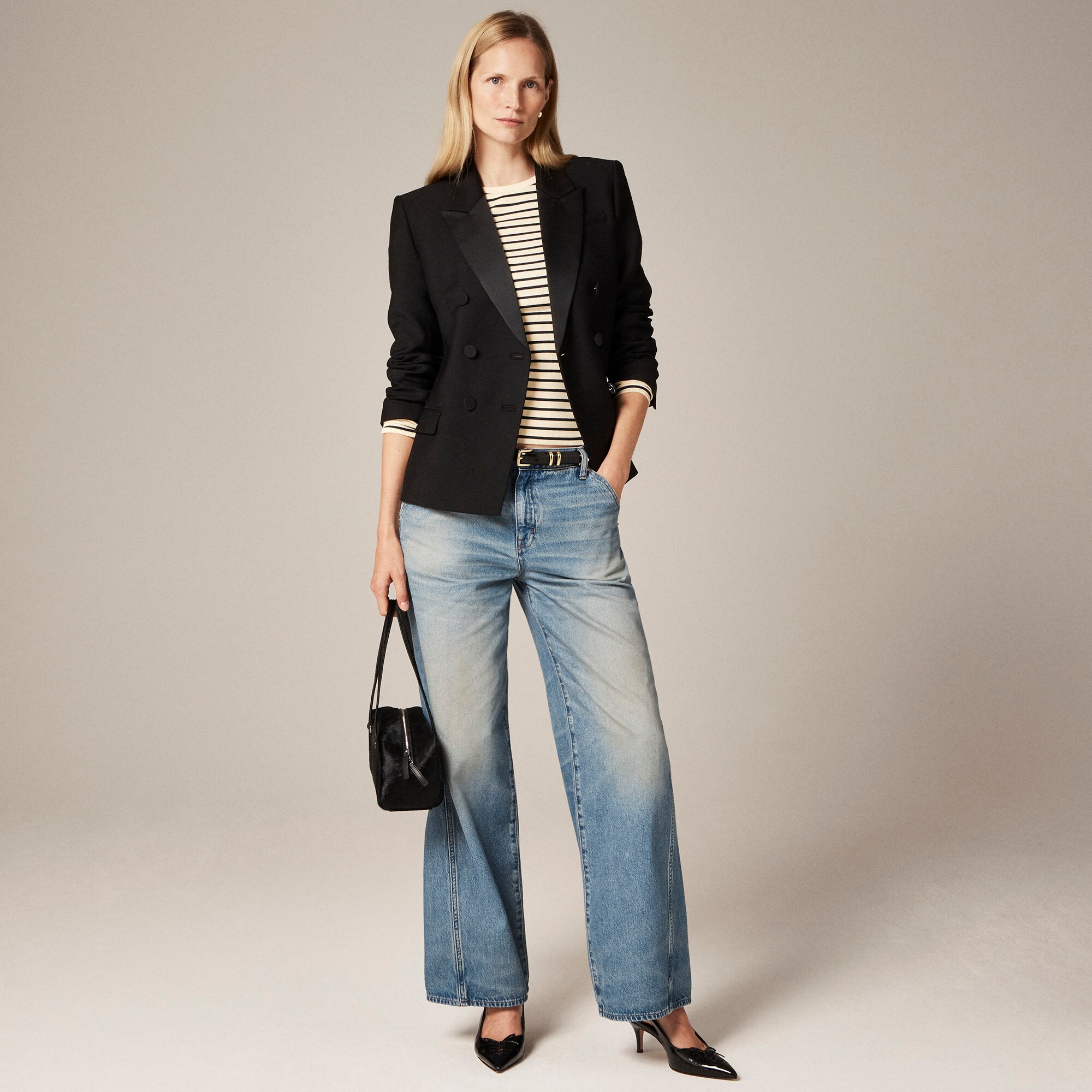 Perfect rib long-sleeve T-shirt in stripe