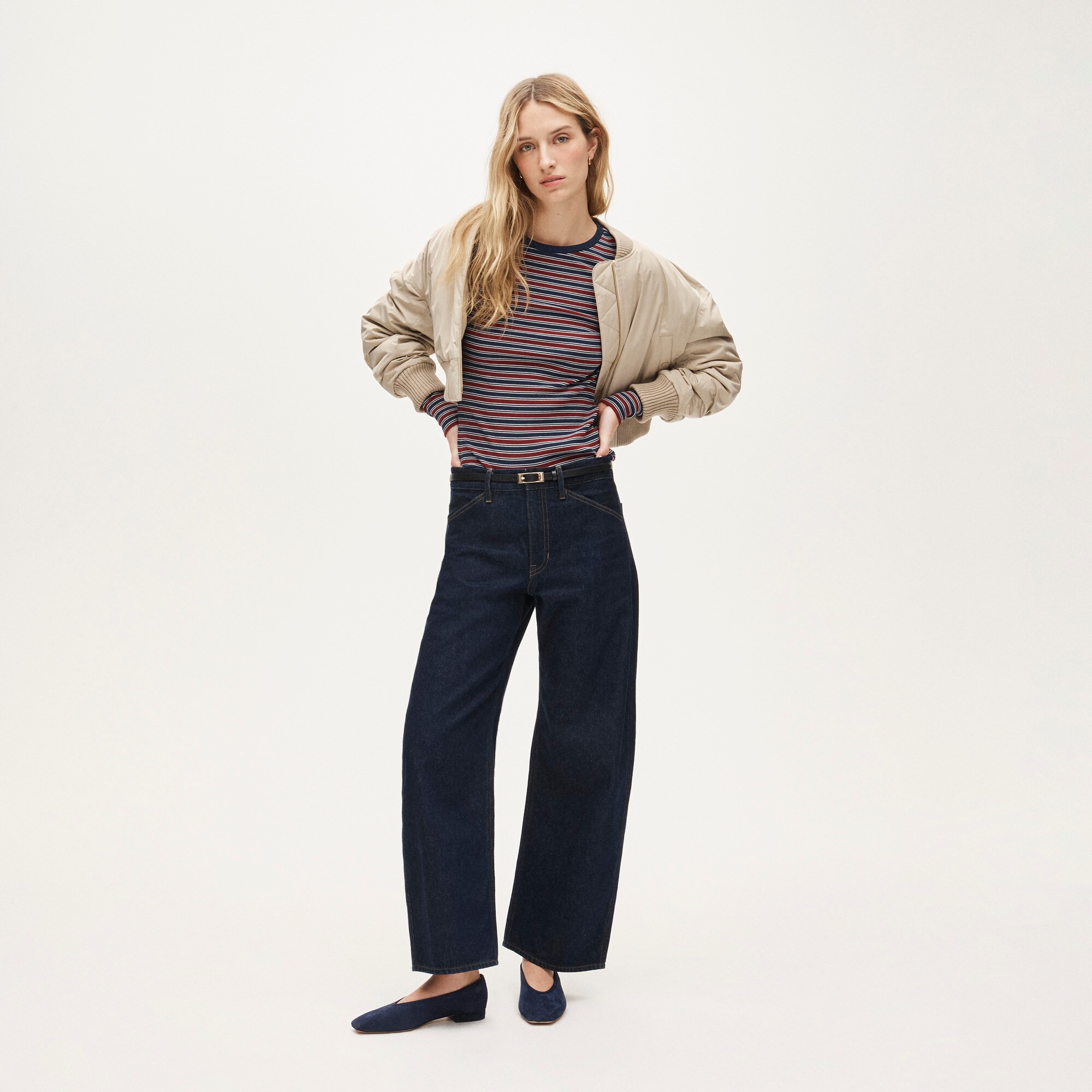Perfect rib long-sleeve T-shirt in stripe