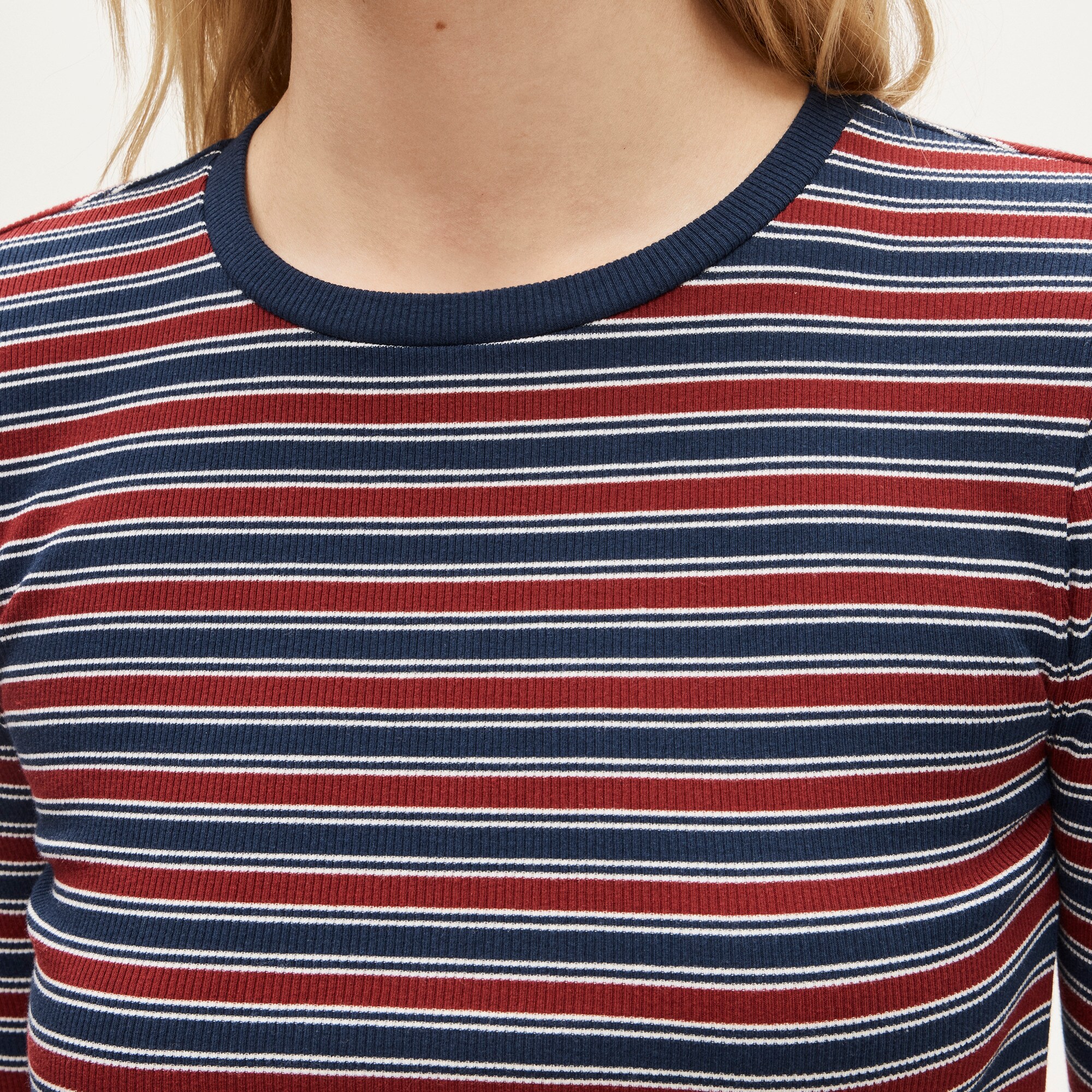 Perfect rib long-sleeve T-shirt in stripe