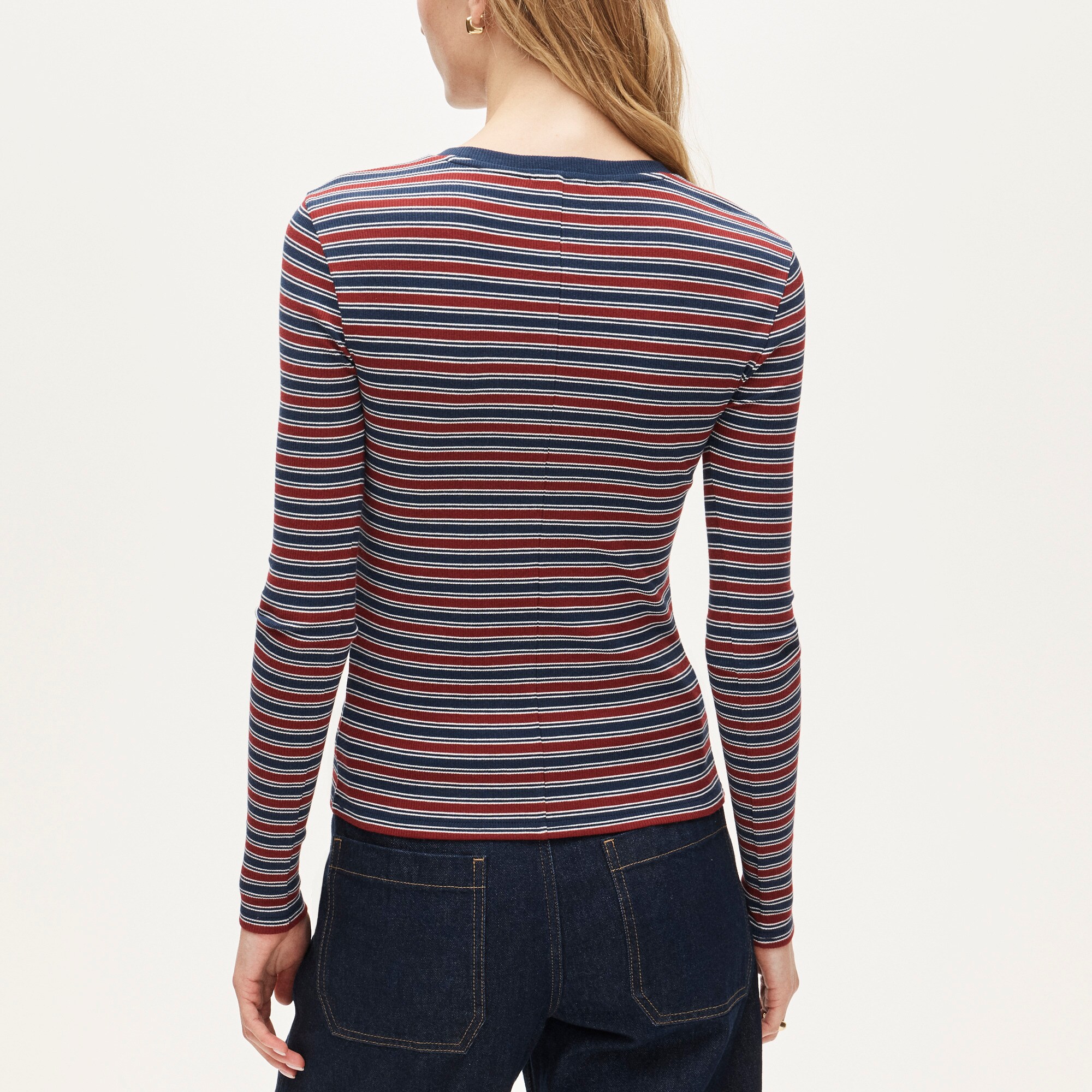 Perfect rib long-sleeve T-shirt in stripe