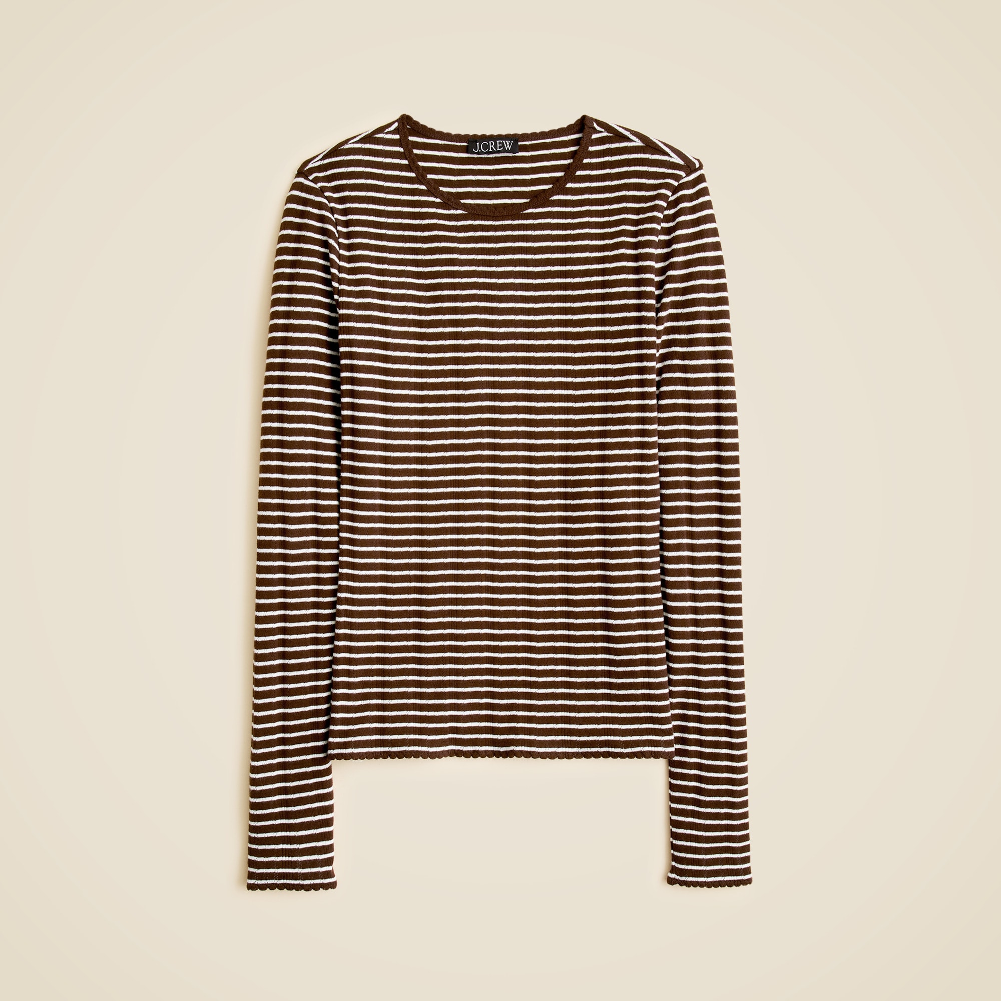 New pointelle long-sleeve T-shirt in stripe