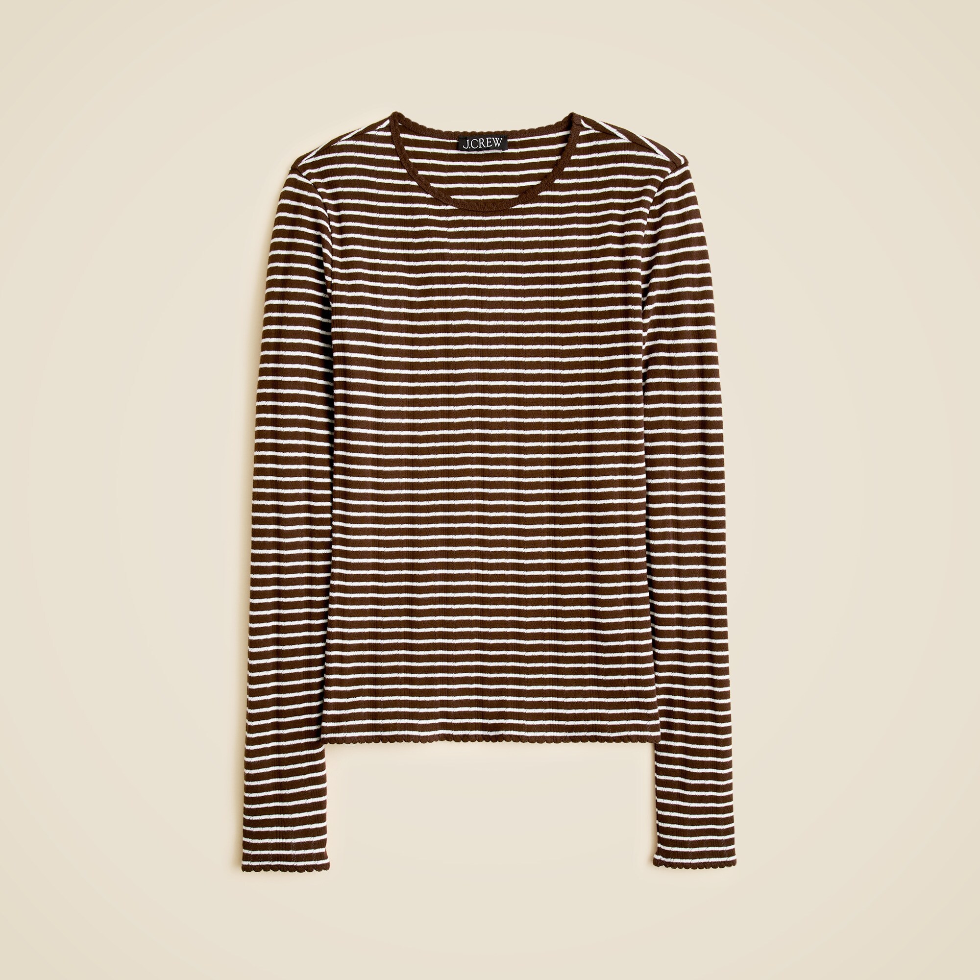 New Pointelle Long-sleeve T-shirt In Stripe For Women | J.Crew