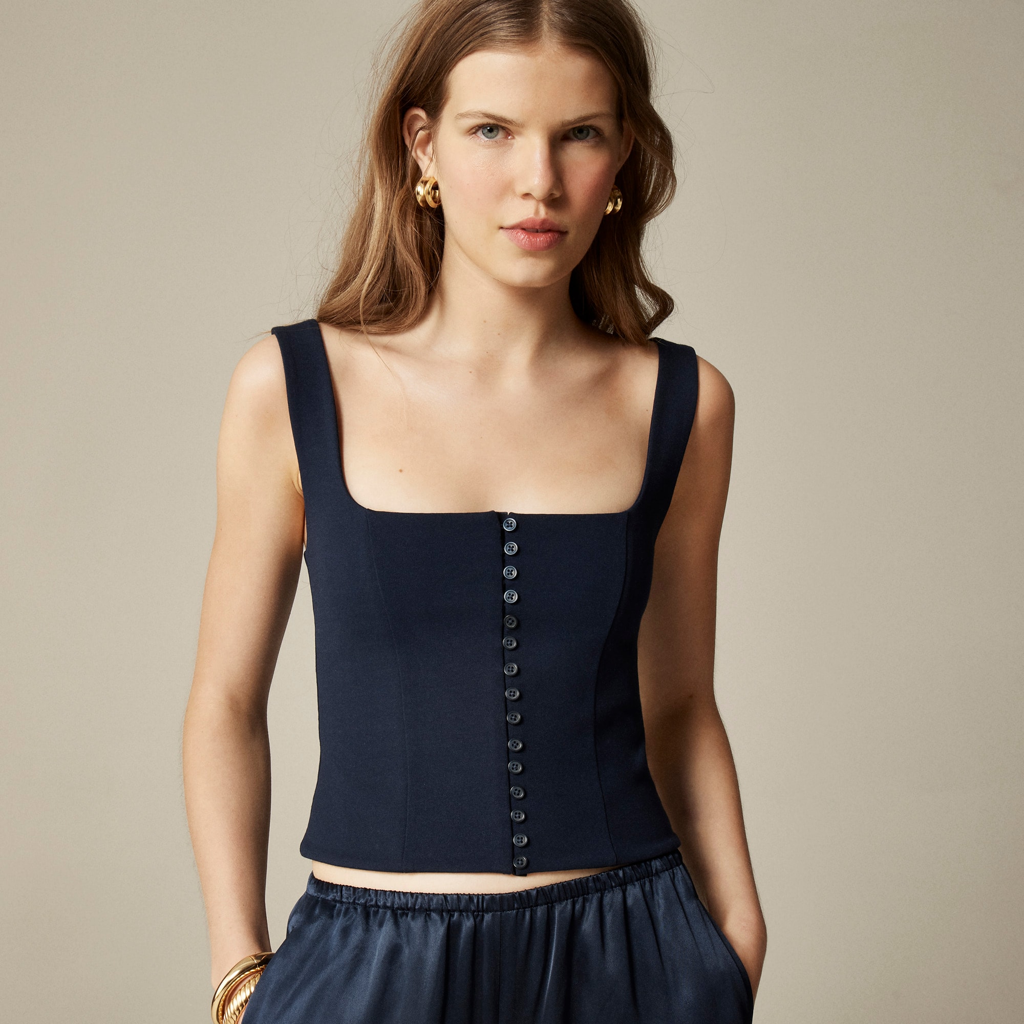 Corset top in stretch ponte - image 2