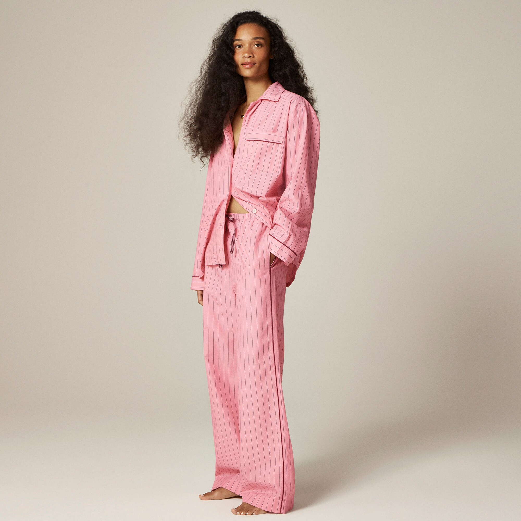 Pink Women's Cotton Pajamas Long Sleeve Long-sleeve Pajama