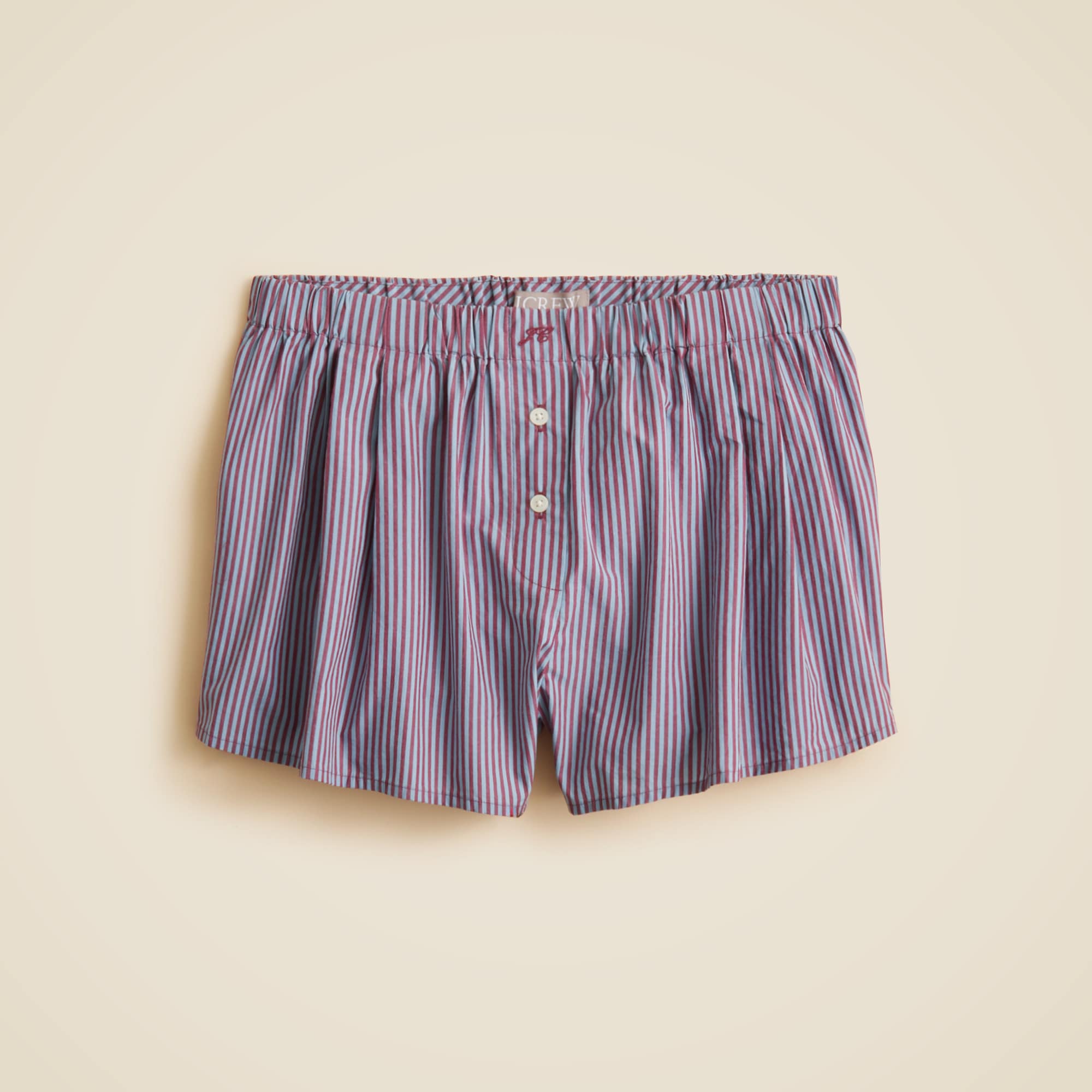 Boxer short in striped cotton poplin