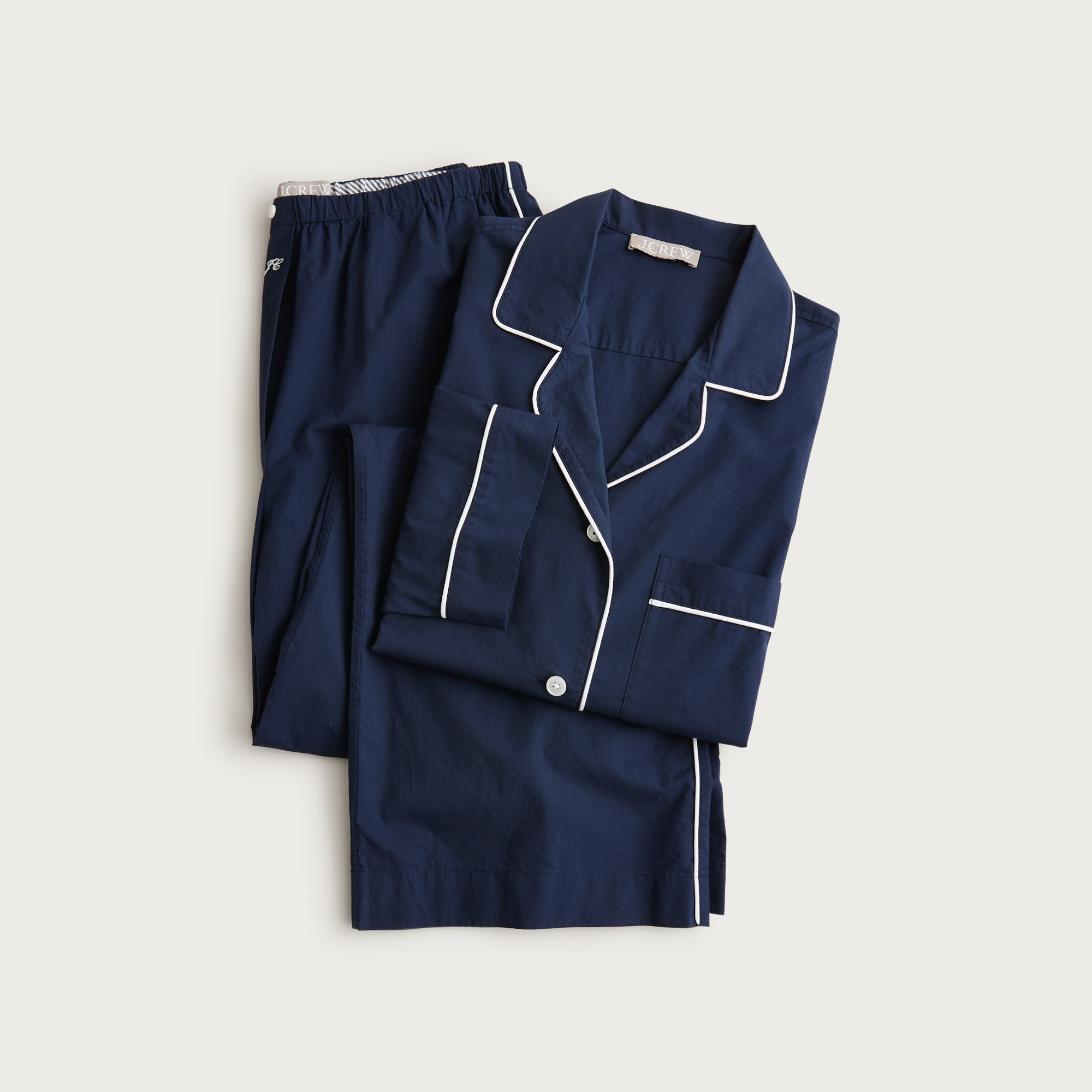 Classic pajama pant set in end-on-end cotton