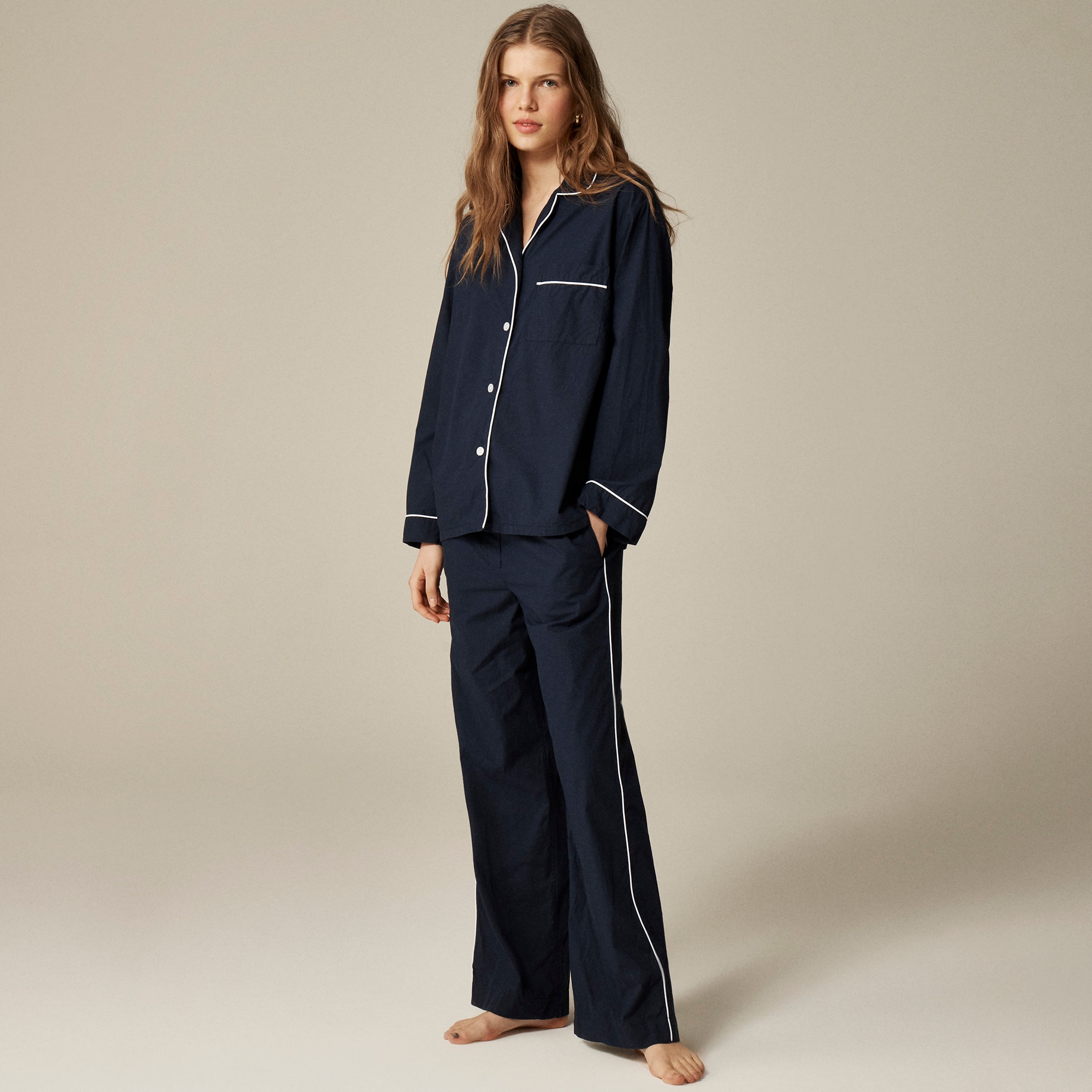 womens Classic pajama pant set in end-on-end cotton
