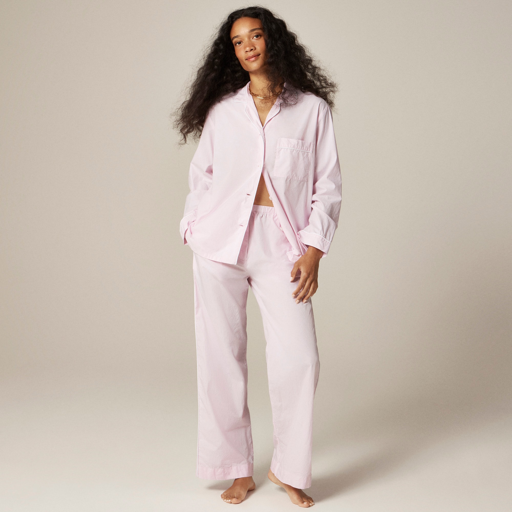 womens Classic pajama pant set in end-on-end cotton