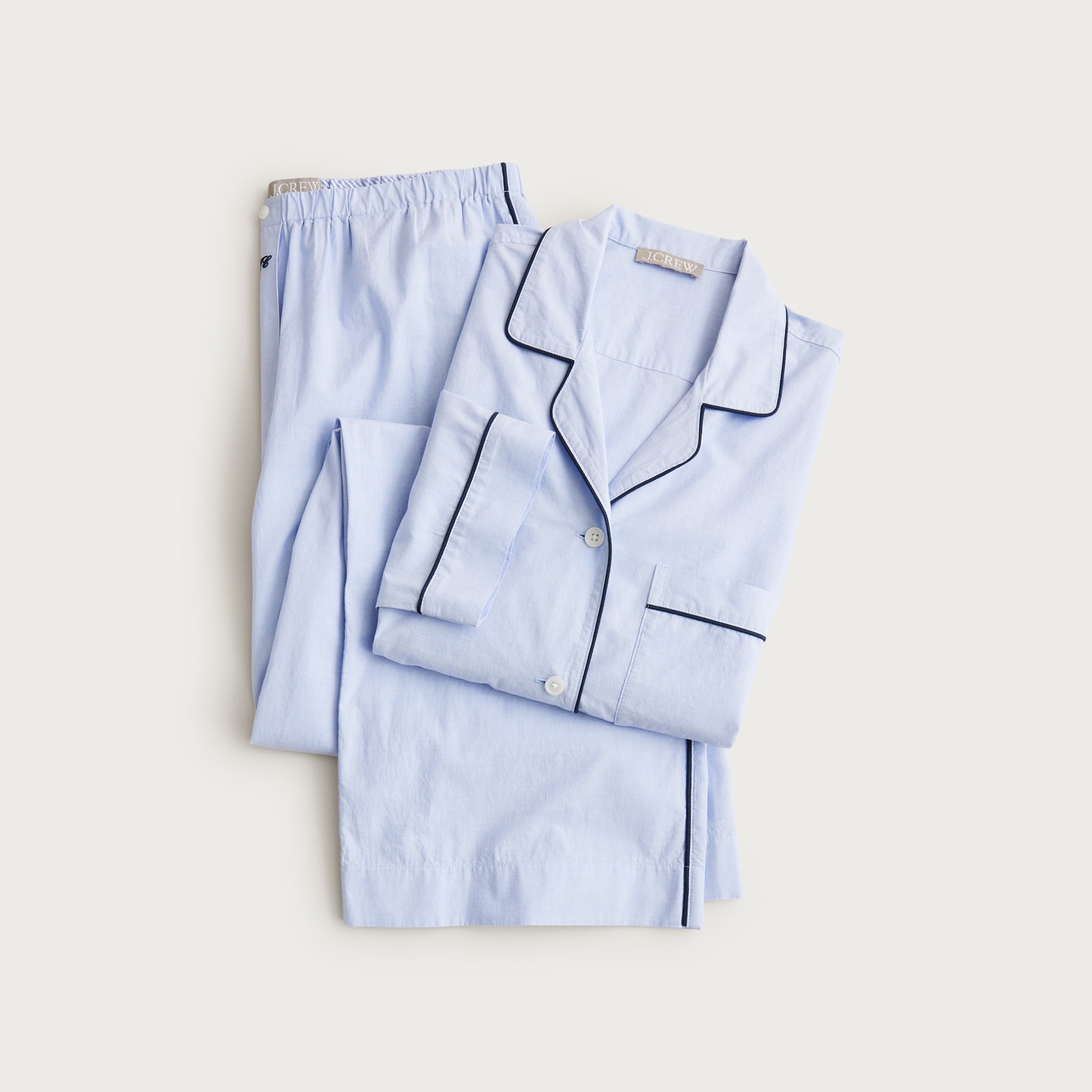 Classic pajama pant set in end-on-end cotton