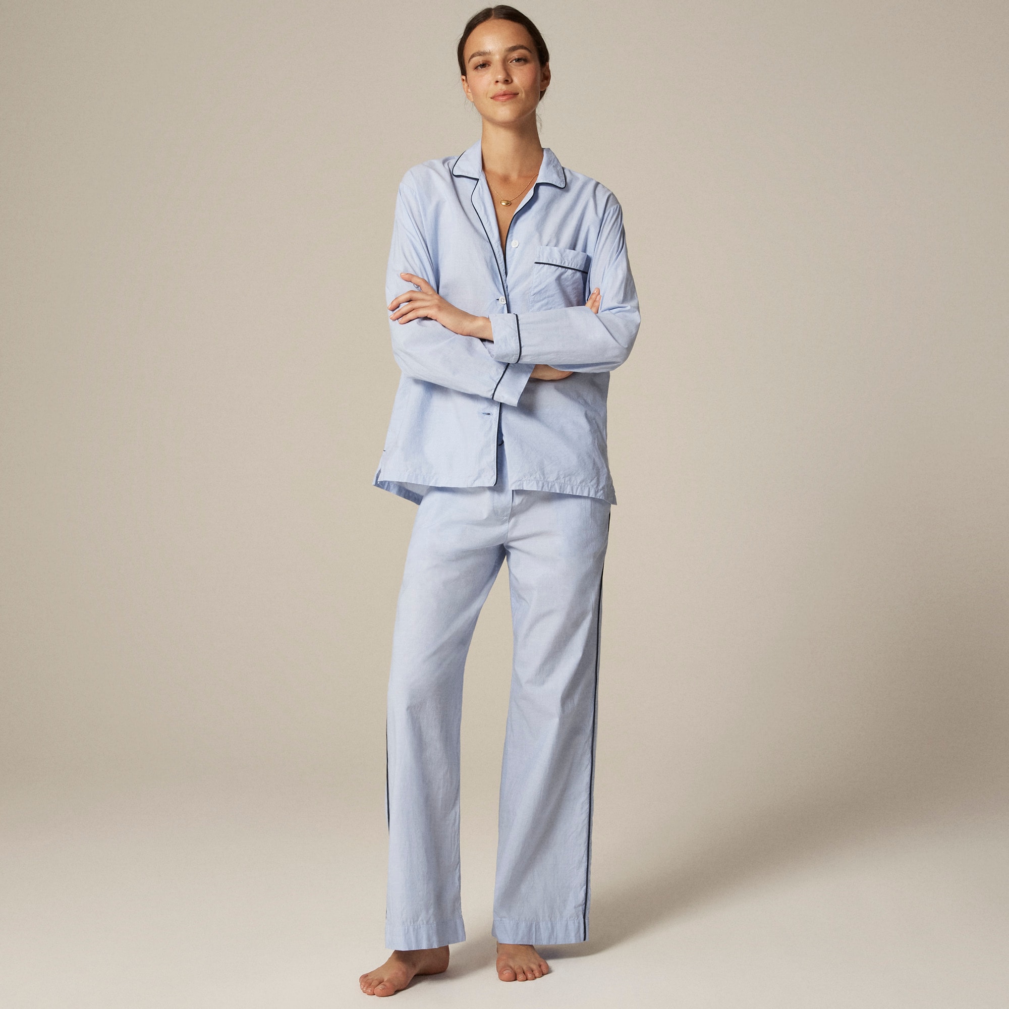 Classic pajama pant set in end-on-end cotton