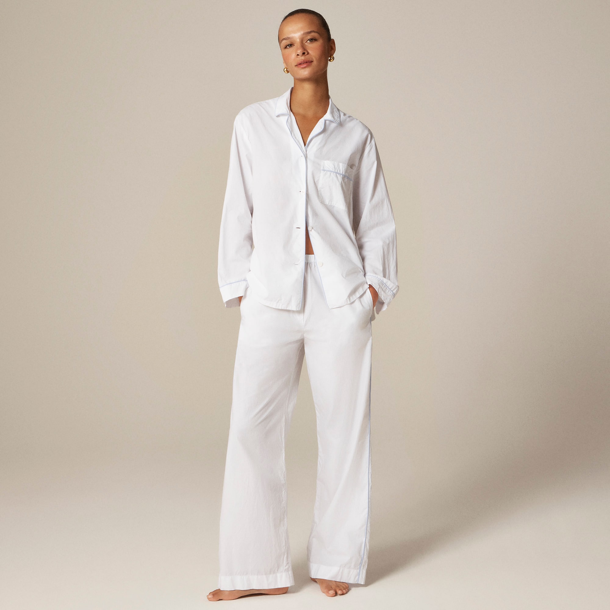 Classic pajama pant set in end-on-end cotton