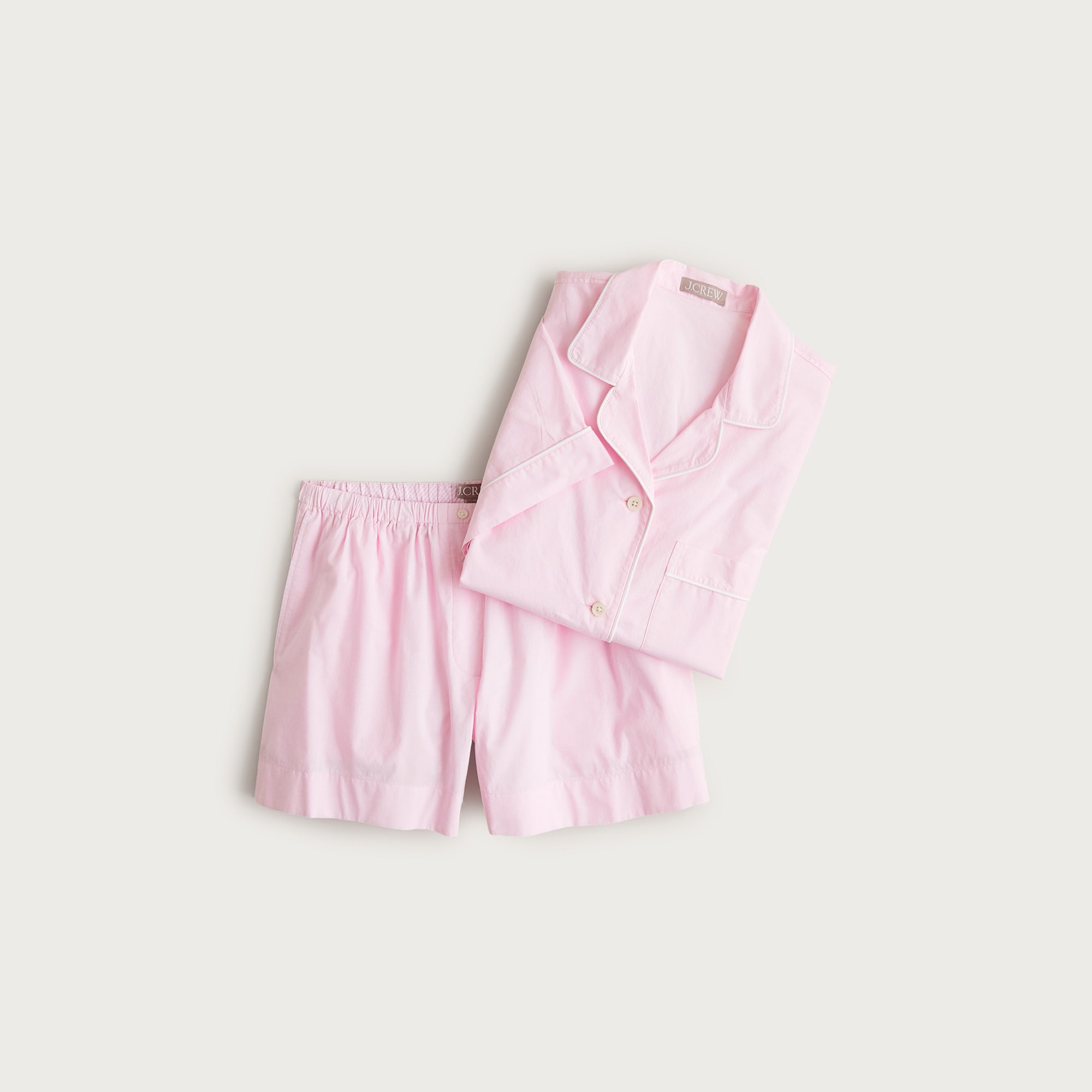 Pajama short set in end-on-end cotton