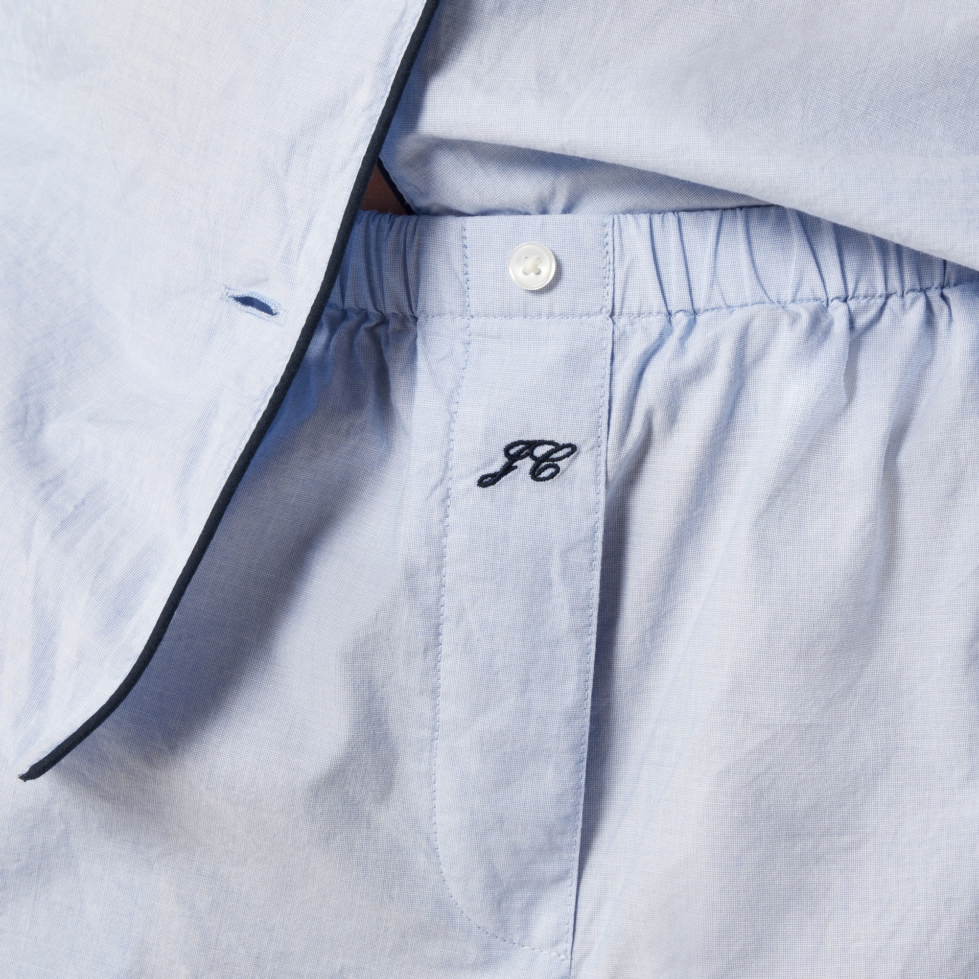 Pajama short set in end-on-end cotton