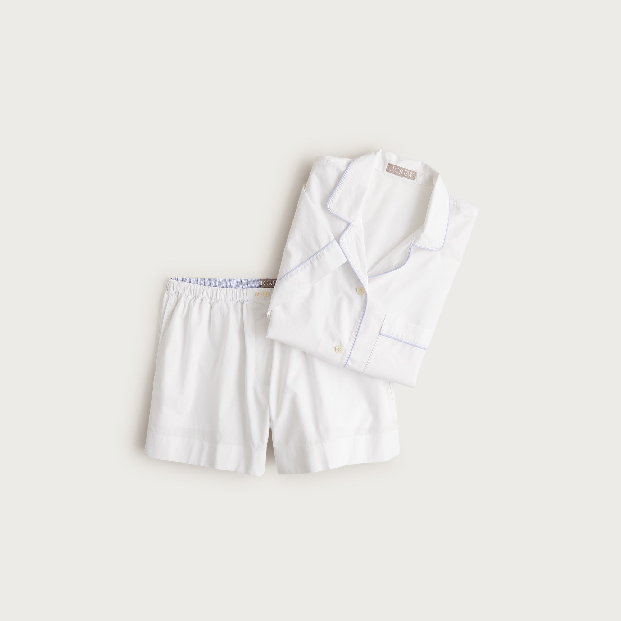 Pajama short set in end-on-end cotton