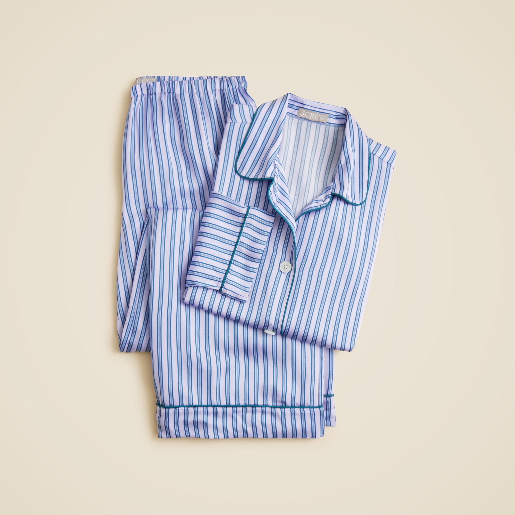 Soft-shine long-sleeve pajama pant set