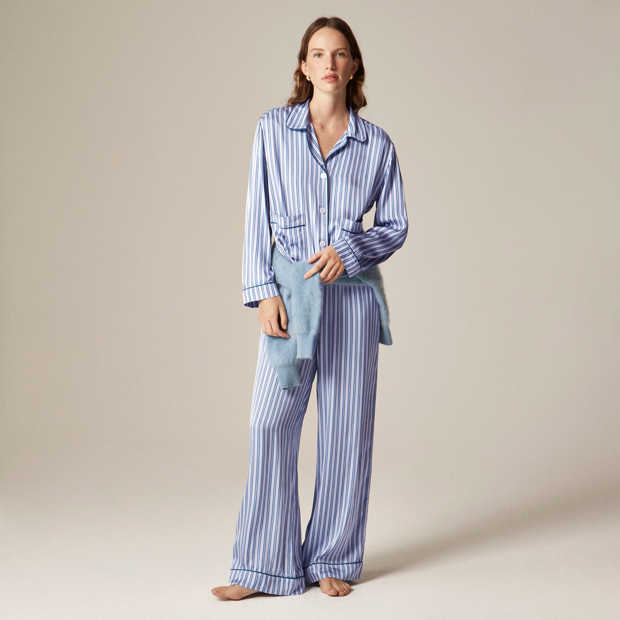  Soft-shine long-sleeve pajama pant set