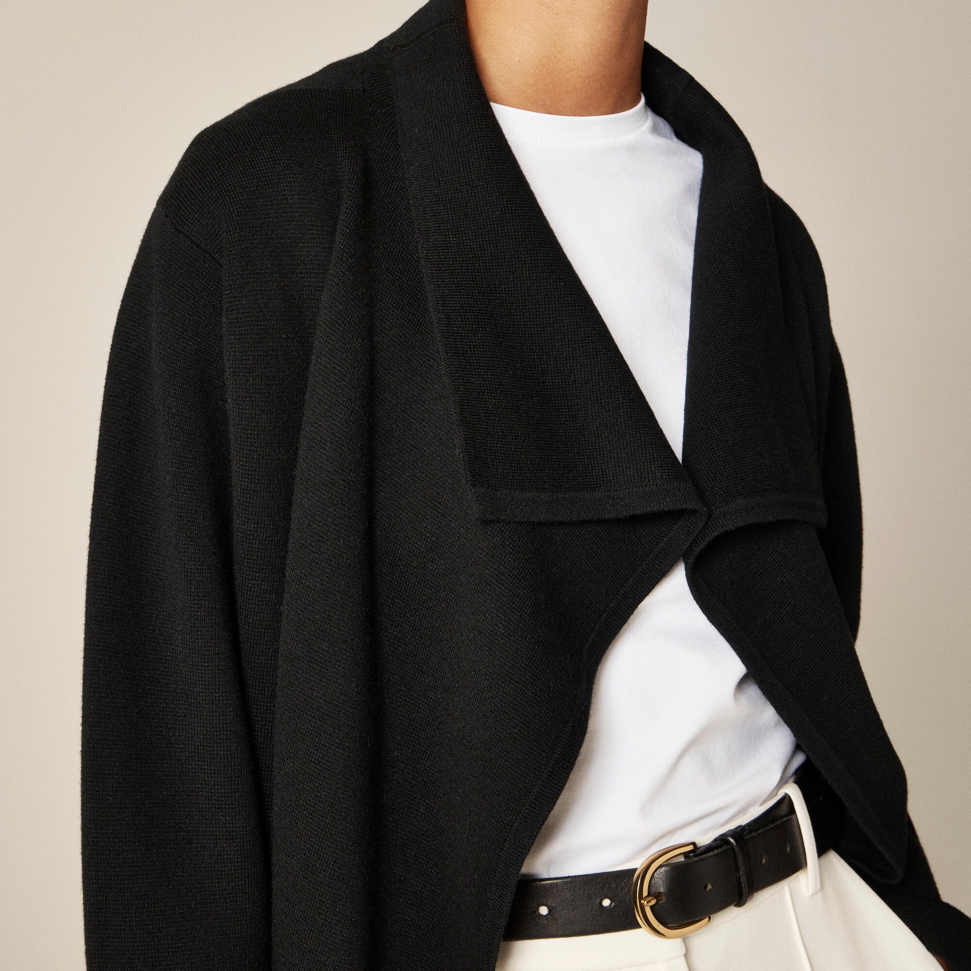 Shawl-collar sweater blazer