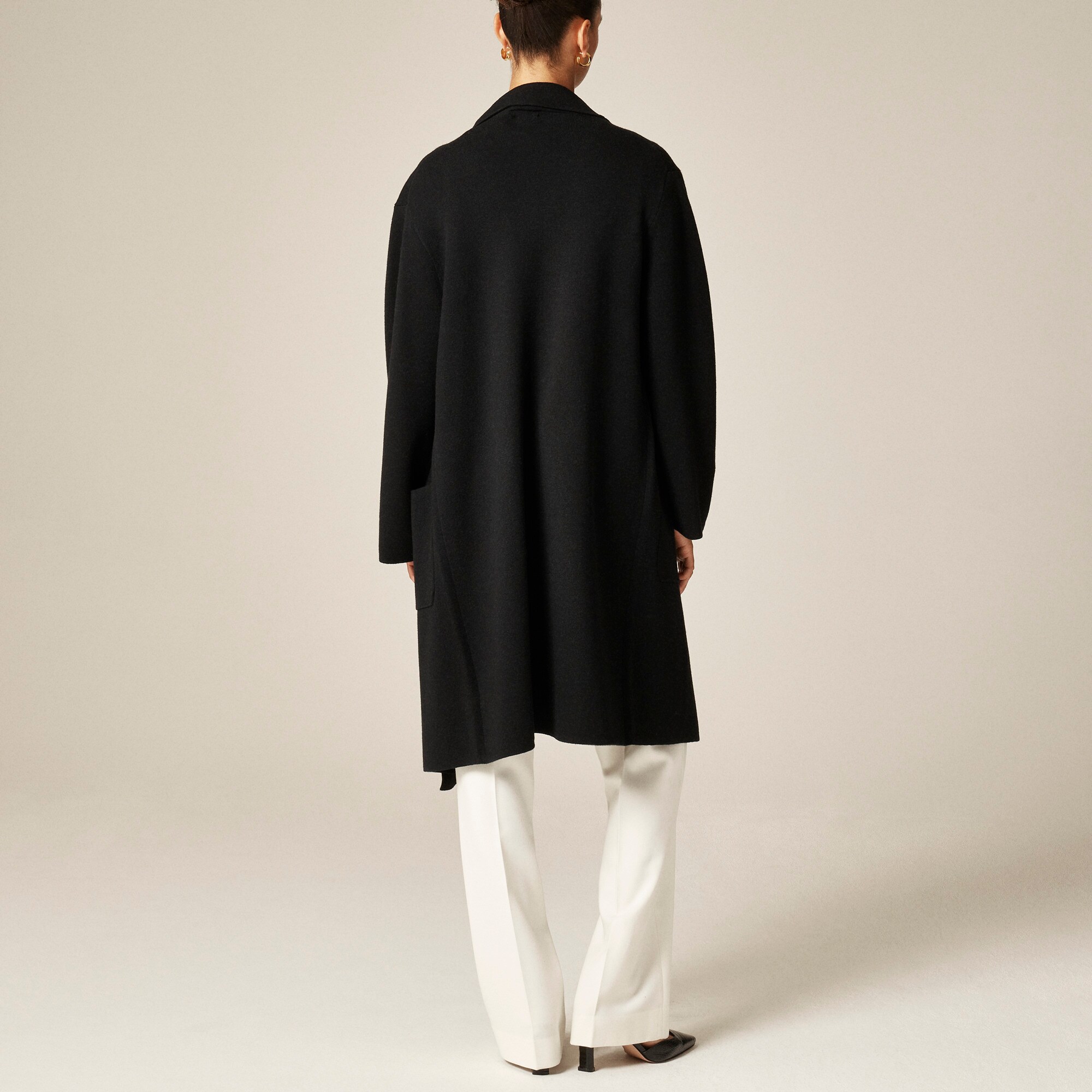 Shawl-collar sweater blazer