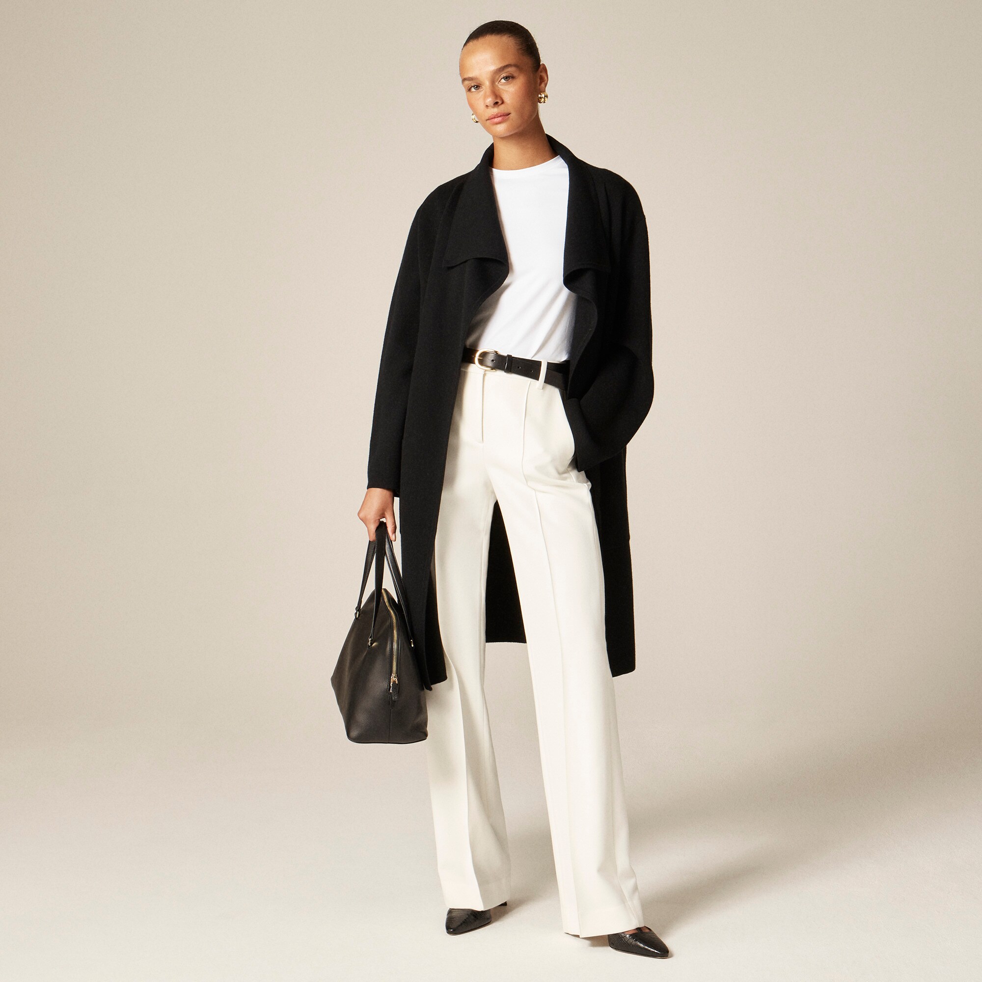 Shawl-collar sweater blazer