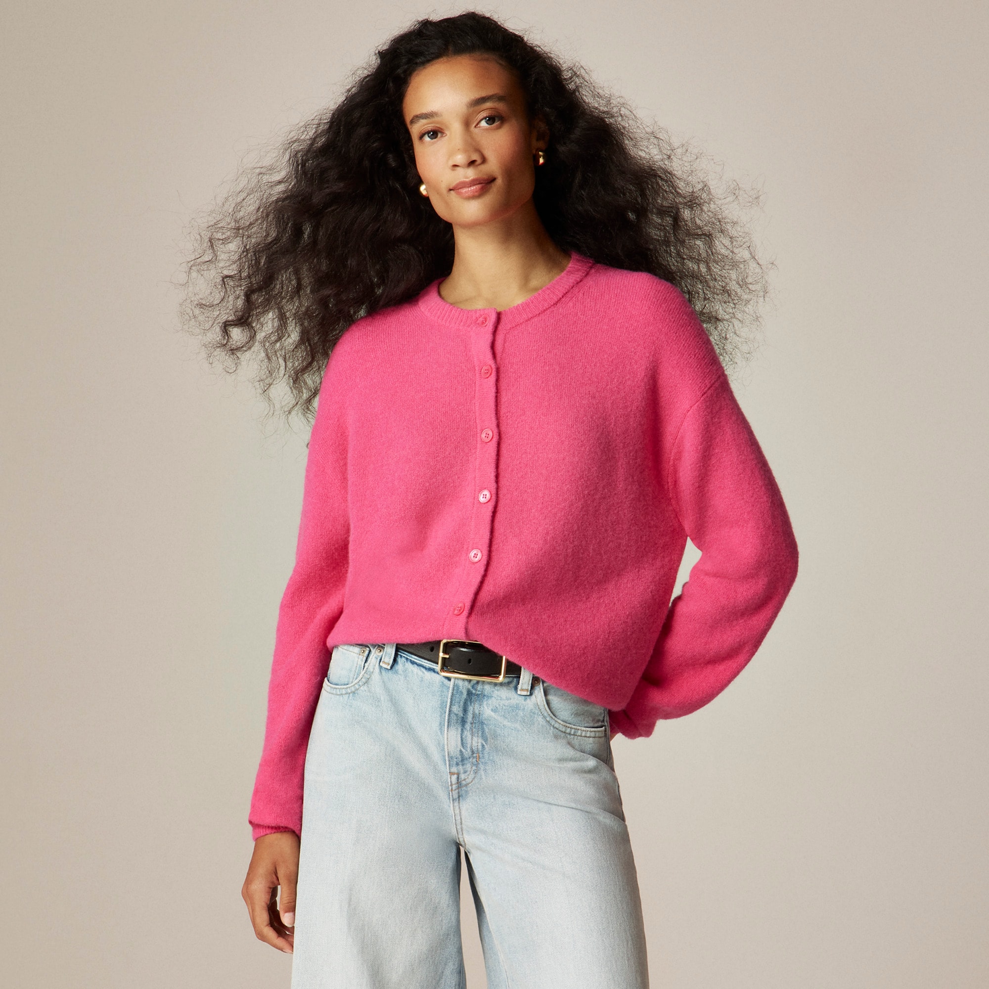 Supersoft bubble-hem cardigan