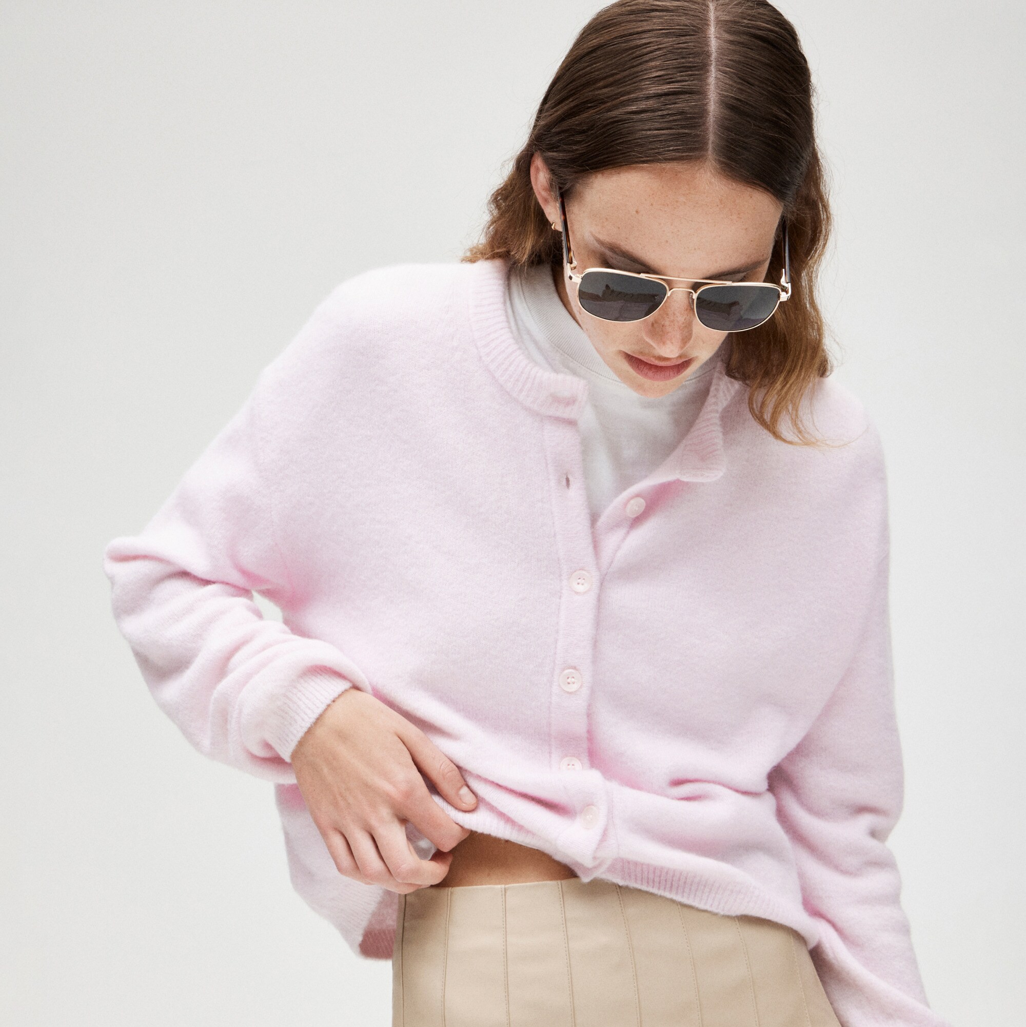 Supersoft bubble-hem cardigan