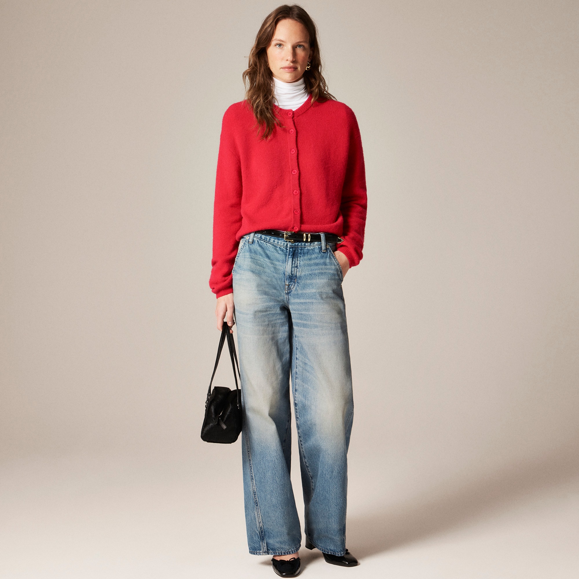 Supersoft bubble-hem cardigan