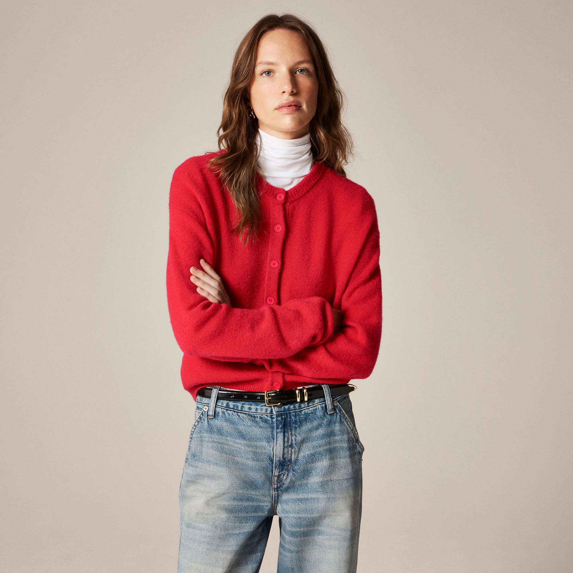 Supersoft bubble-hem cardigan
