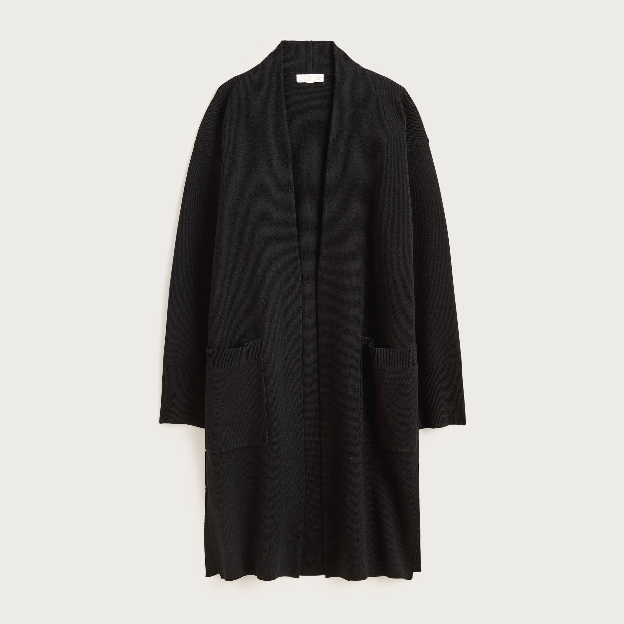 Long sweater blazer with side slits - thumbnail 5