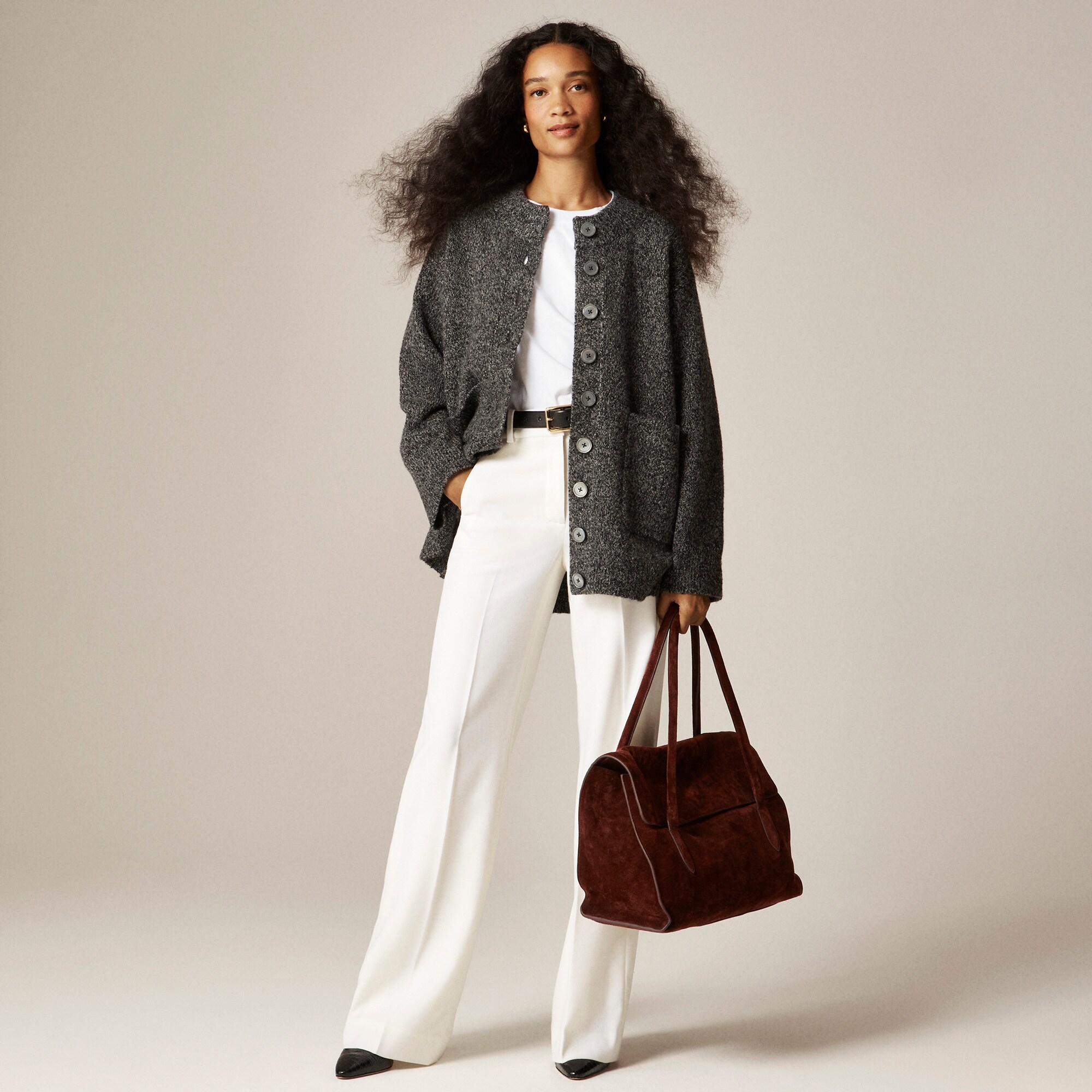 Relaxed Milano-stitch Cardigan For Women | J.Crew