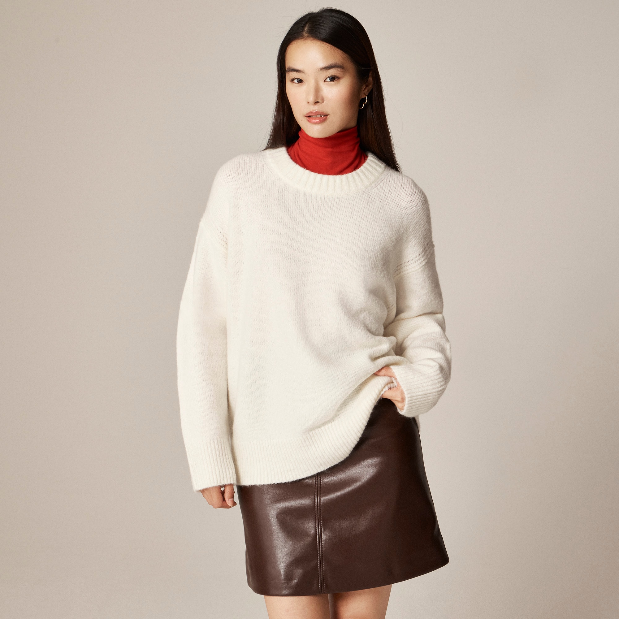 Relaxed crewneck pullover - image 2