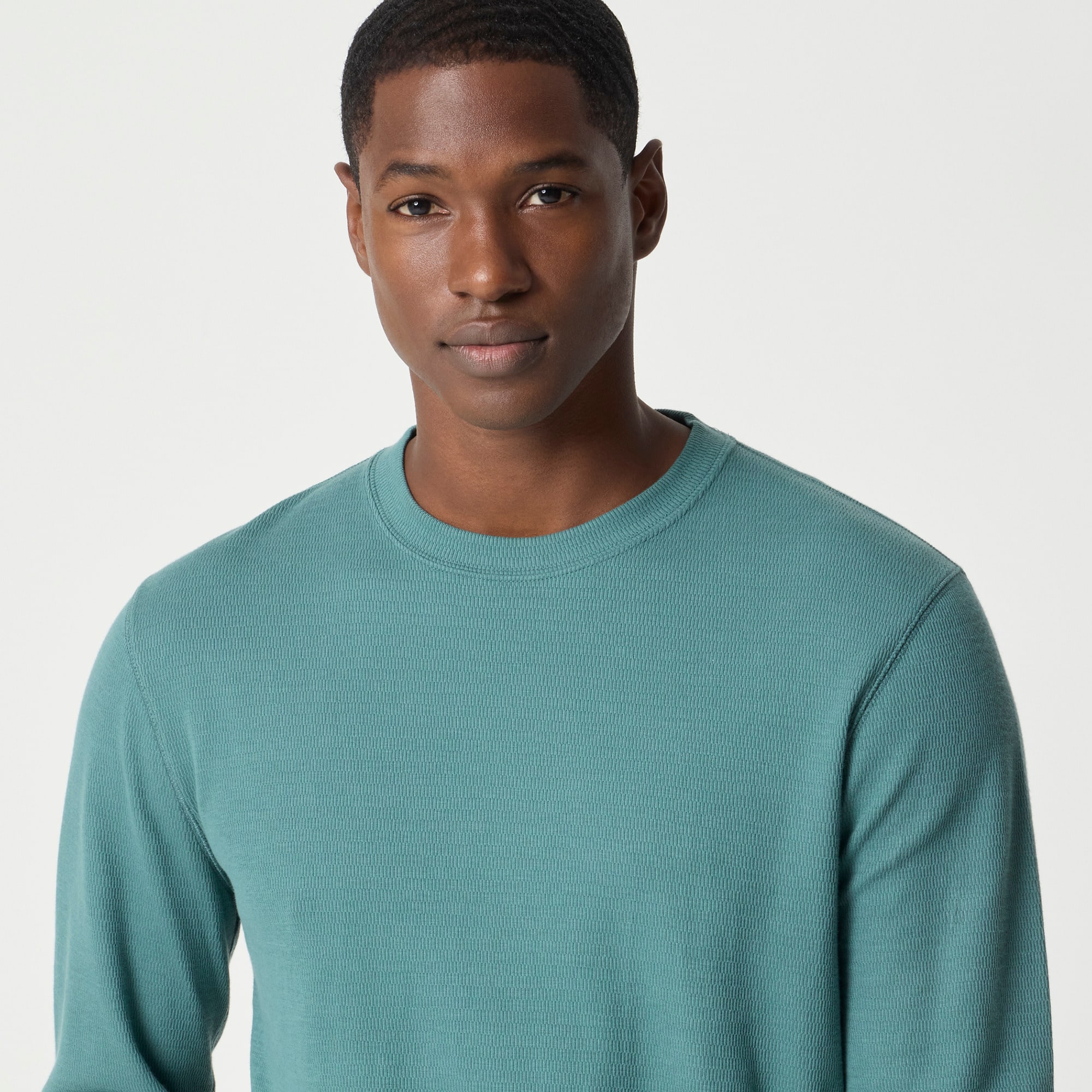 Long-sleeve thermal crewneck tee