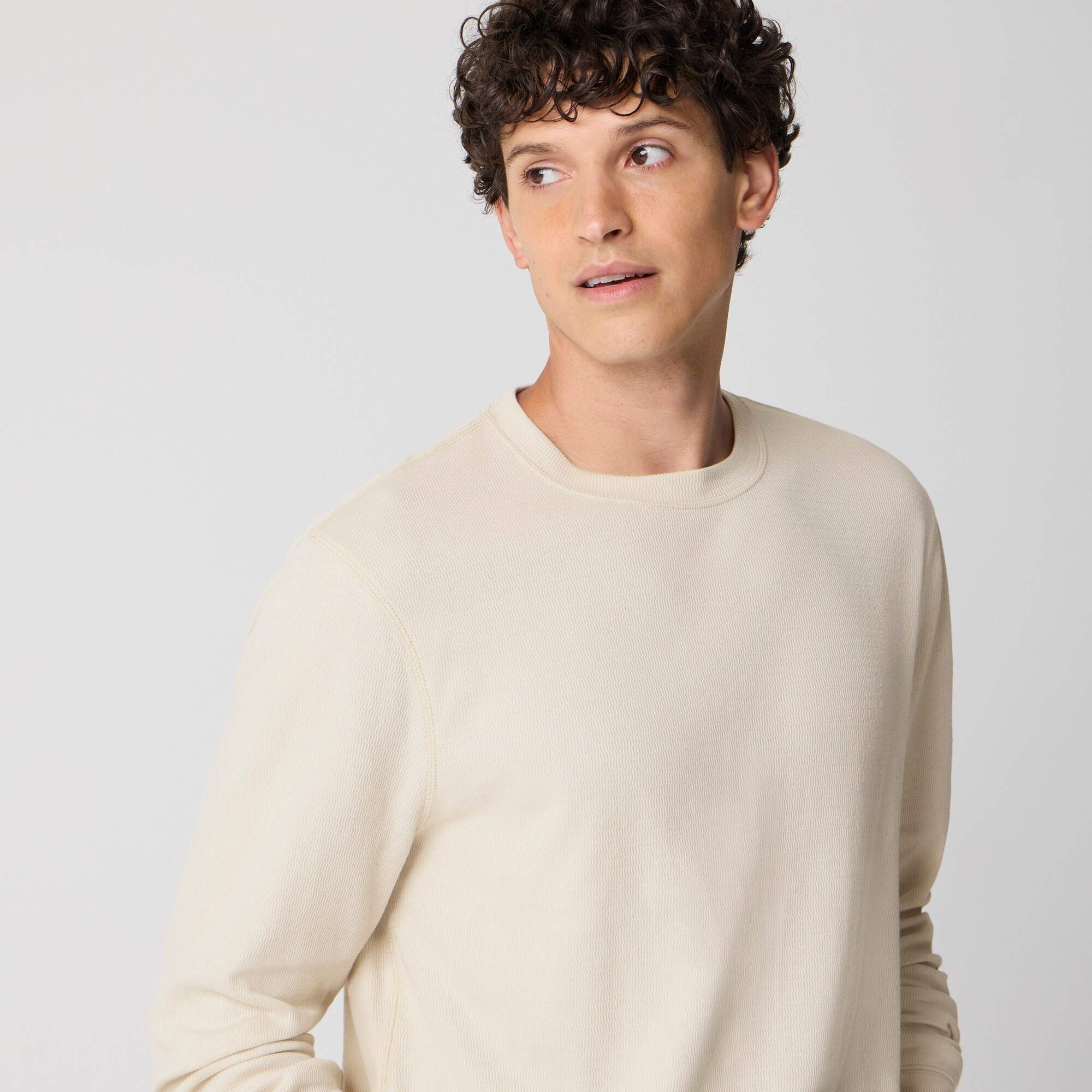 Long-sleeve textured tee