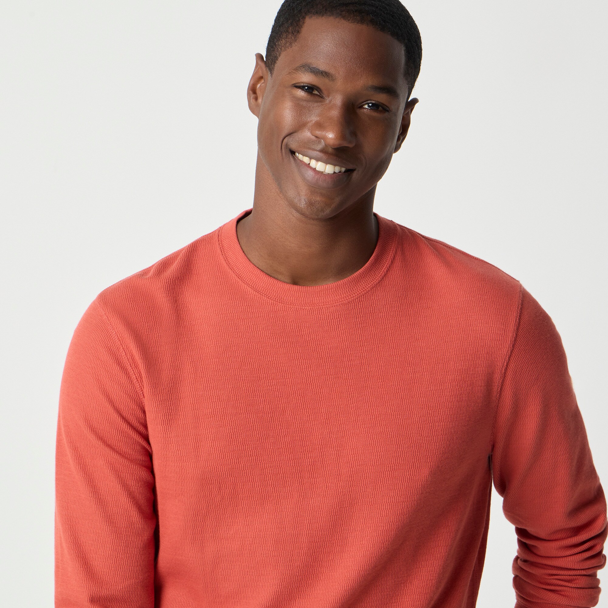 Long-sleeve thermal crewneck tee