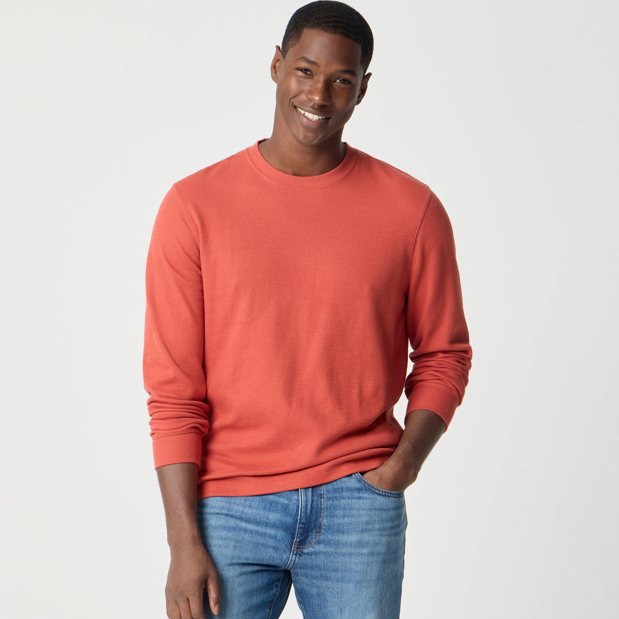 mens Long-sleeve textured tee